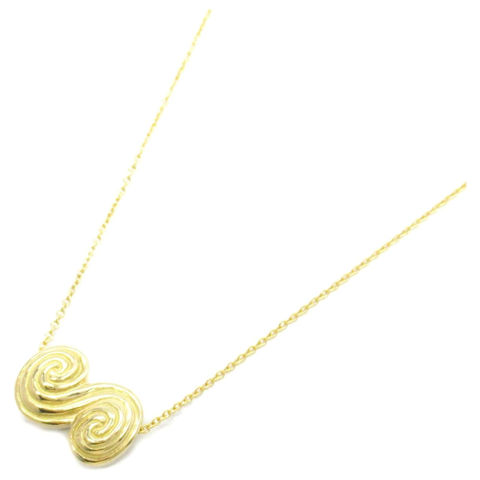 Tiffany & Co Swirl Necklace K18 Yellow Gold Golden Metallic Metal  ref.2306891