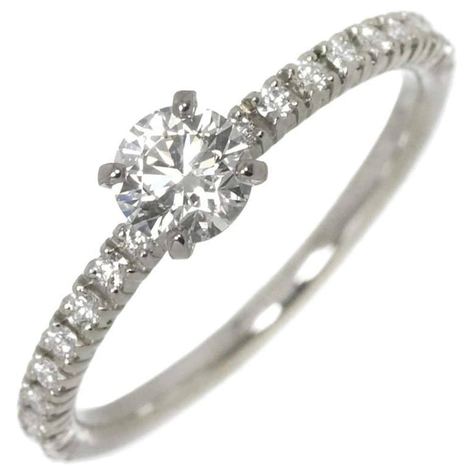 Cartier Ethancel Half Diamond Platinum Band Ring  ref.2322245