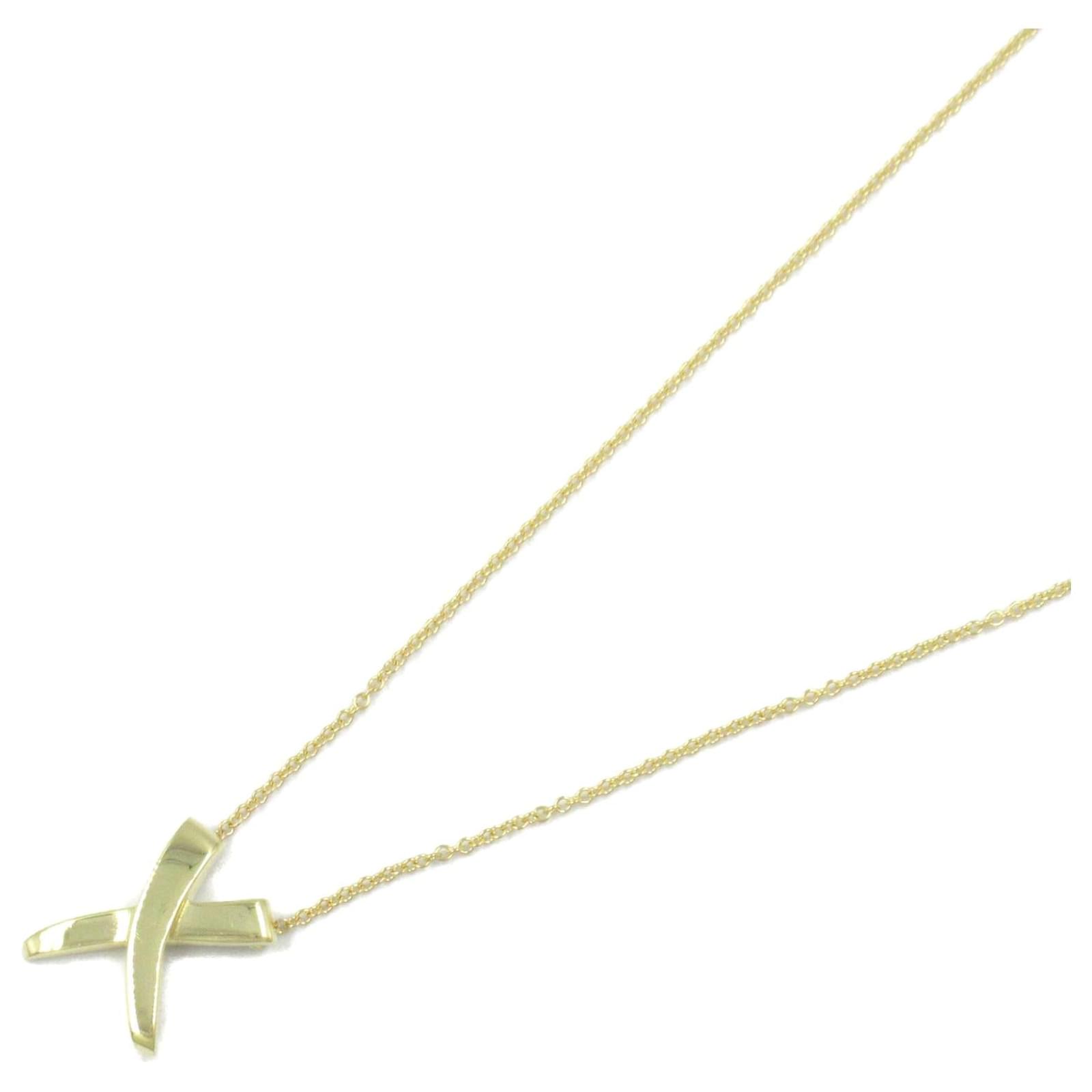 Tiffany & Co Paloma Picasso Graffiti X Necklace Gold Golden Metallic Metal  ref.2306413