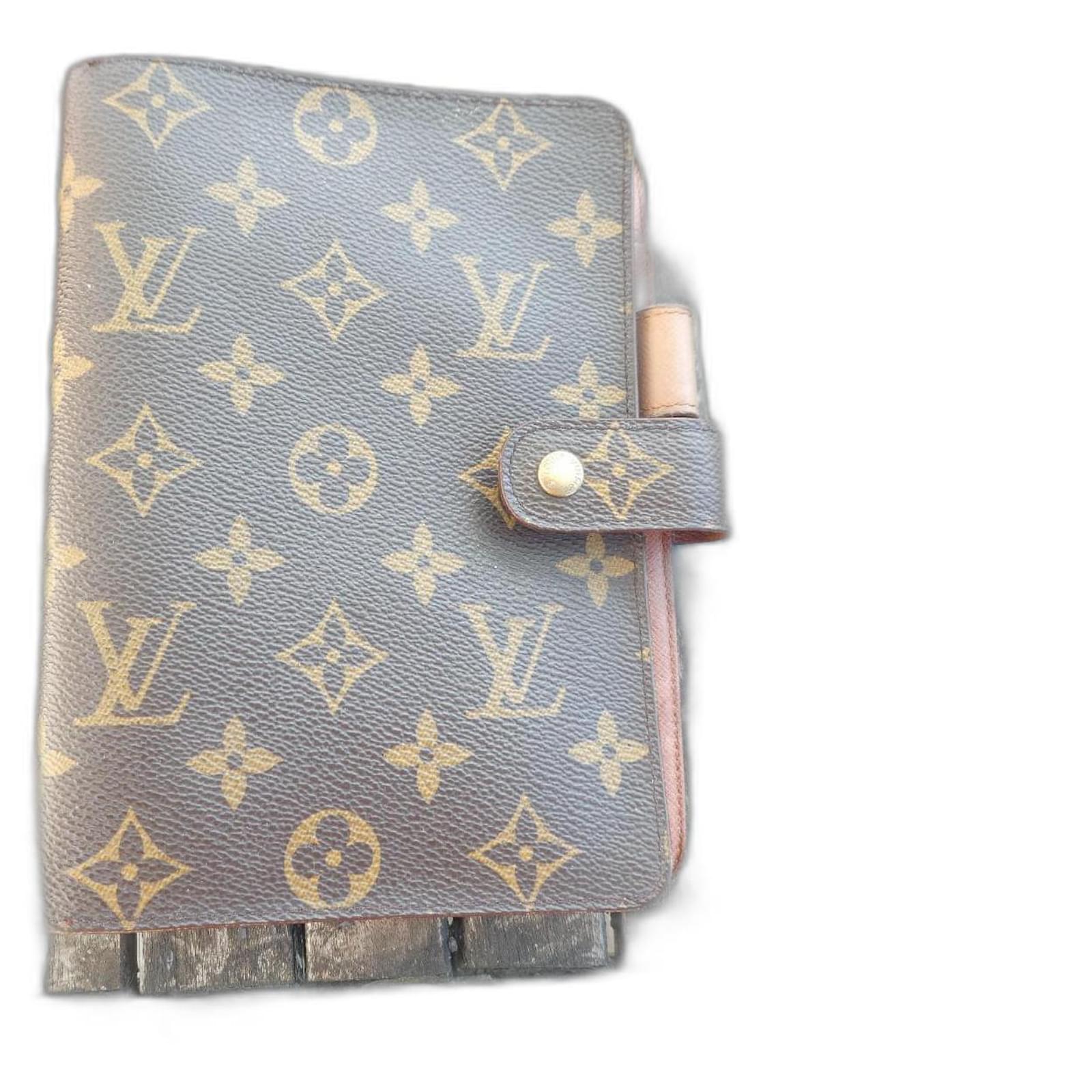 vintage Louis Vuitton agenda holder, Brown Leather  ref.2275412