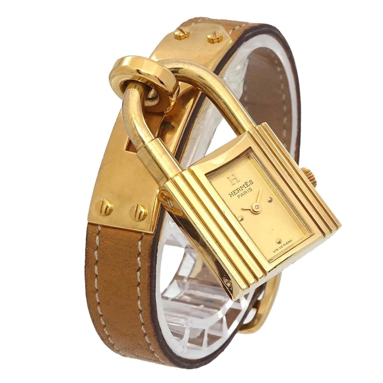 Hermès Hermes Kelly Watch Ladies Gold Brown Quartz Padlock  ref.2322183