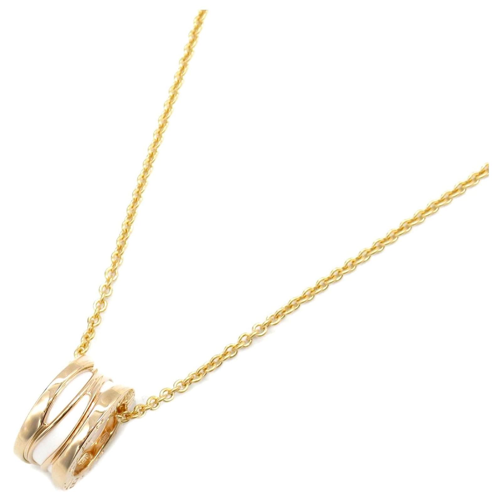 Bulgari Bvlgari B-zero1 Pink Gold Ceramic Necklace White  ref.2308261