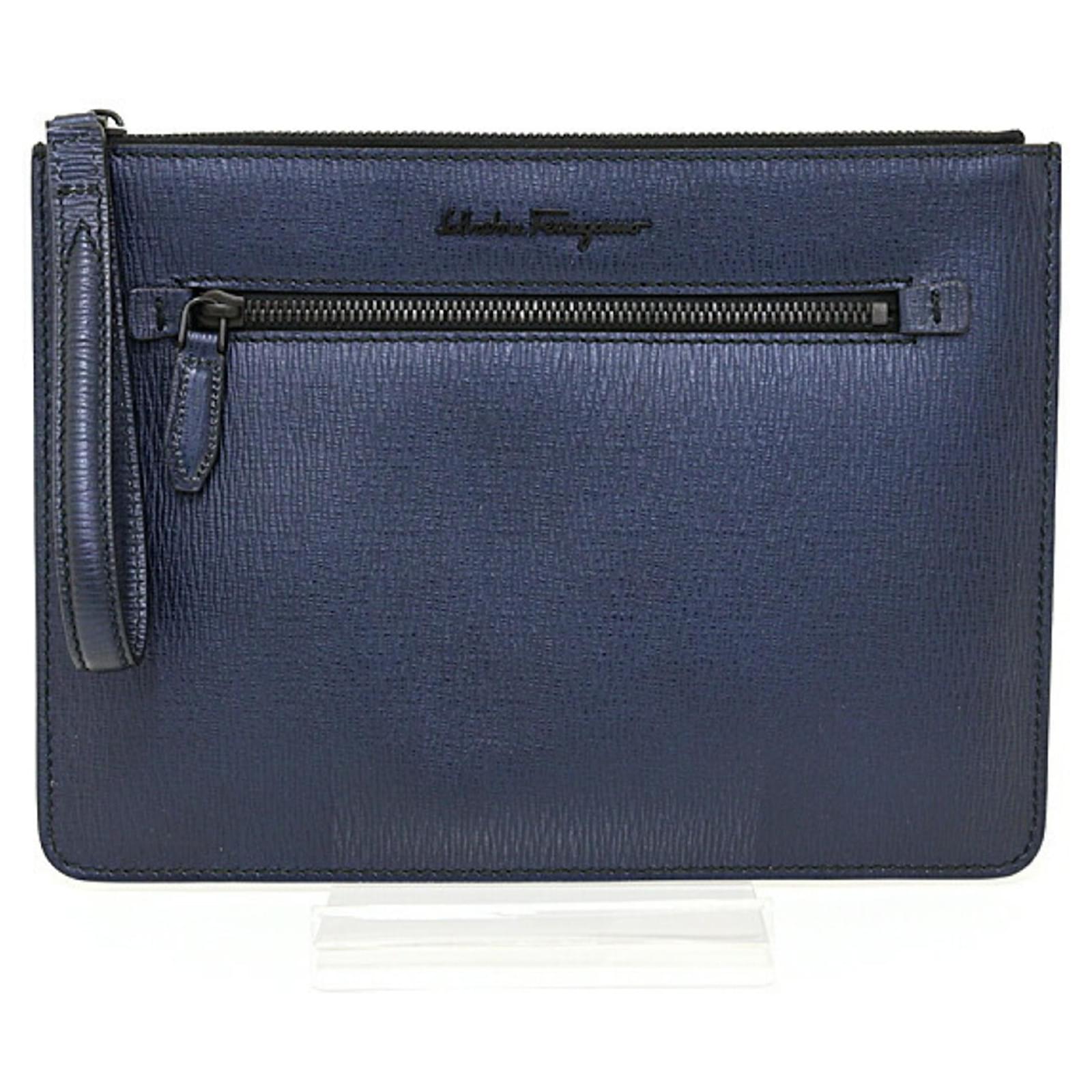 Salvatore Ferragamo Navy Clutch Bag Navy blue  ref.1515910