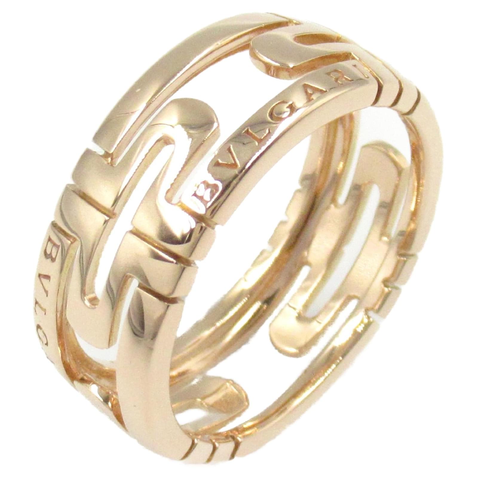 Bulgari Bvlgari Parentesi Ring K18PG Pink Gold Golden Metallic Metal  ref.2304570