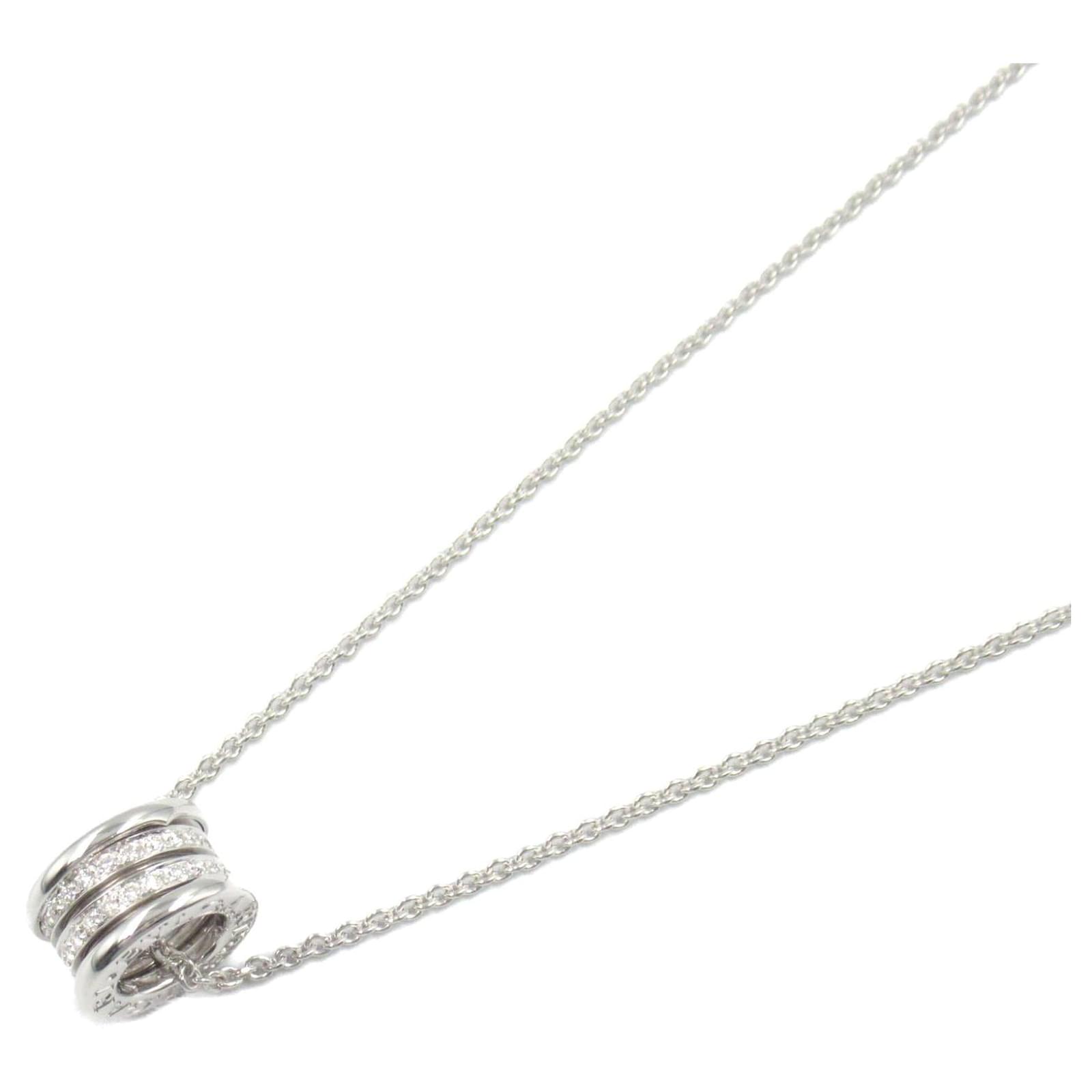 Bulgari Bvlgari B-zero1 Diamond Necklace K18WG White Metal  ref.2311136