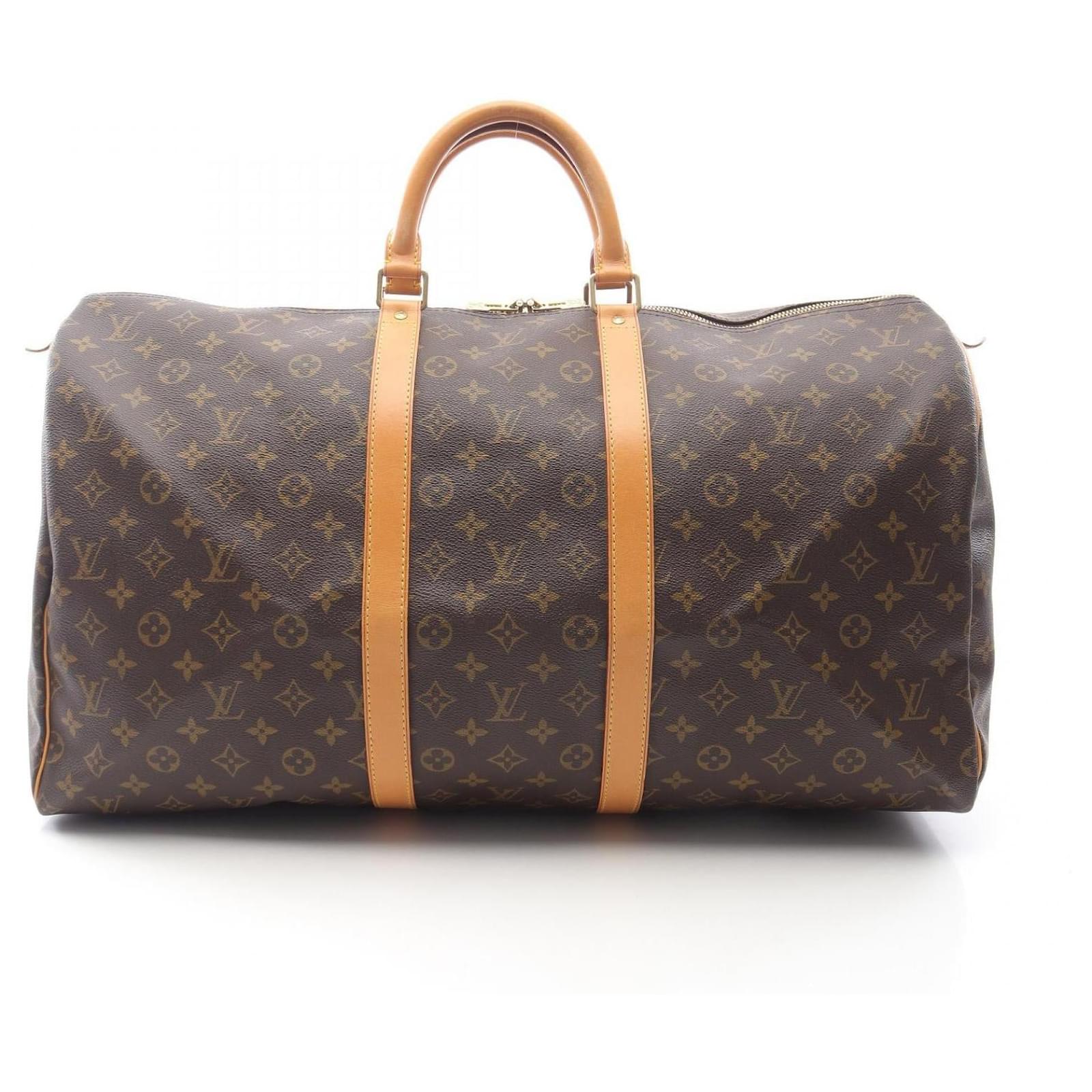 Louis Vuitton Keepall 55 Monogram Boston Bag Brown Cloth  ref.2297499