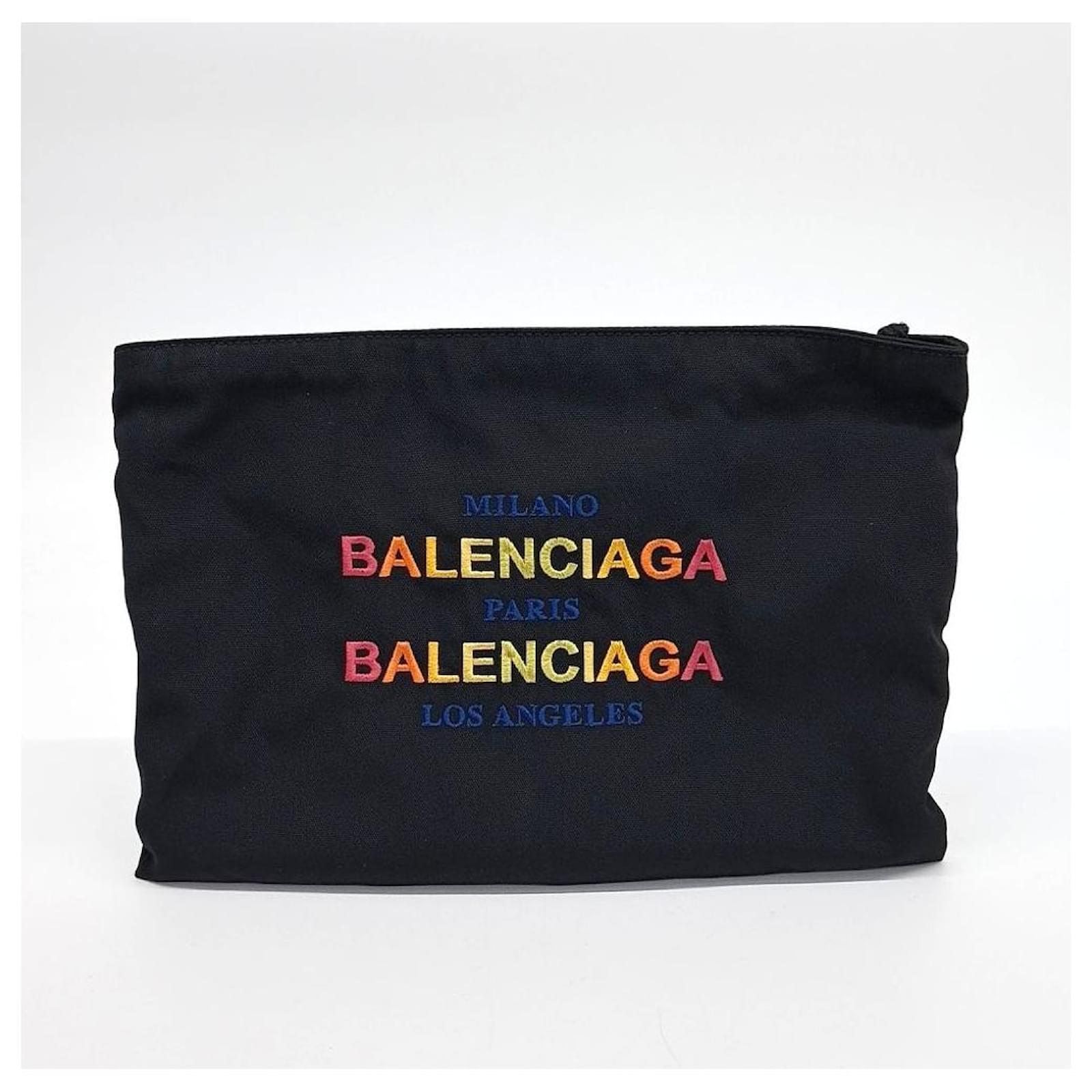 BALENCIAGA fabric clutch (10166602) Black  ref.2283471