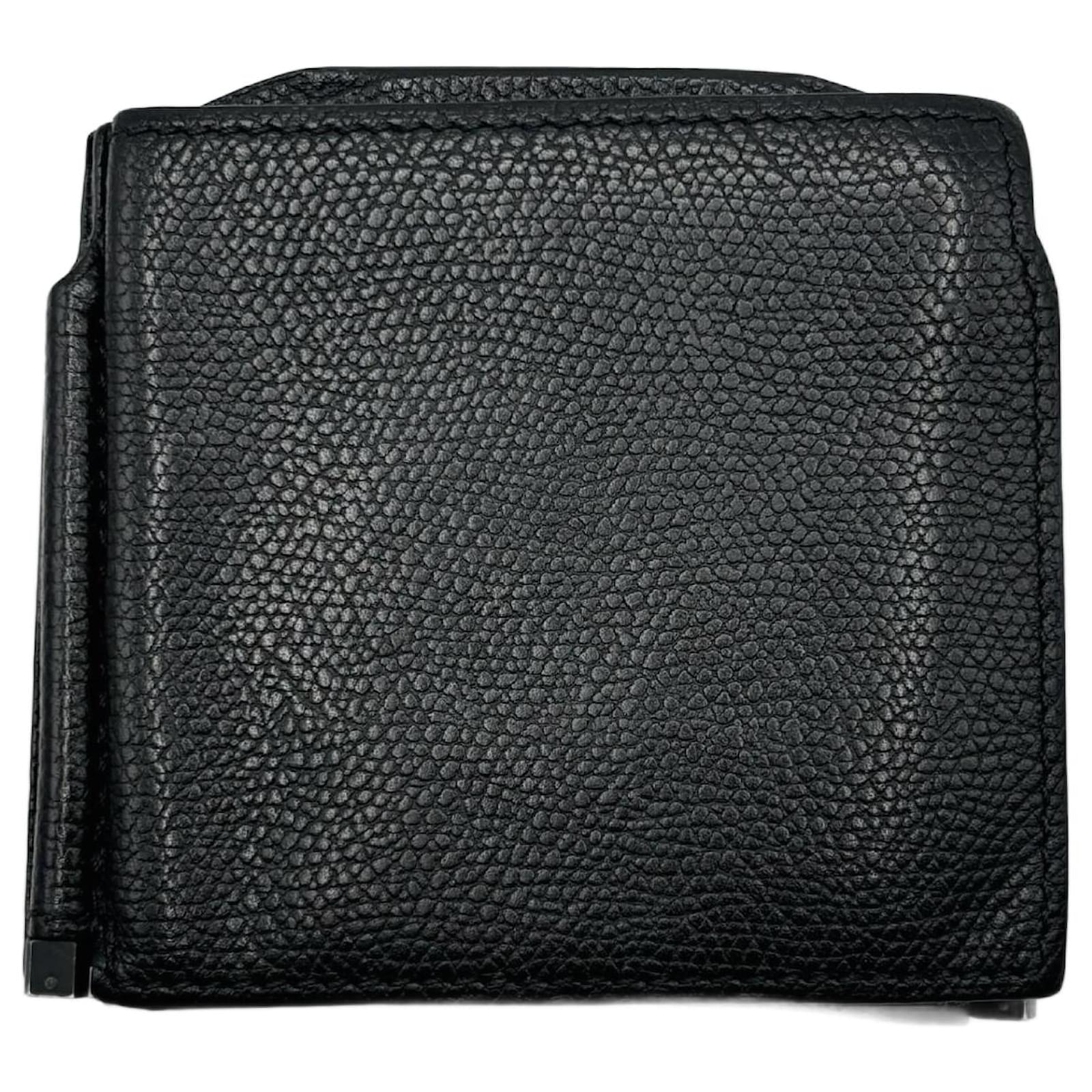 Valextra Black Leather Double Money Clip Wallet  ref.2022498