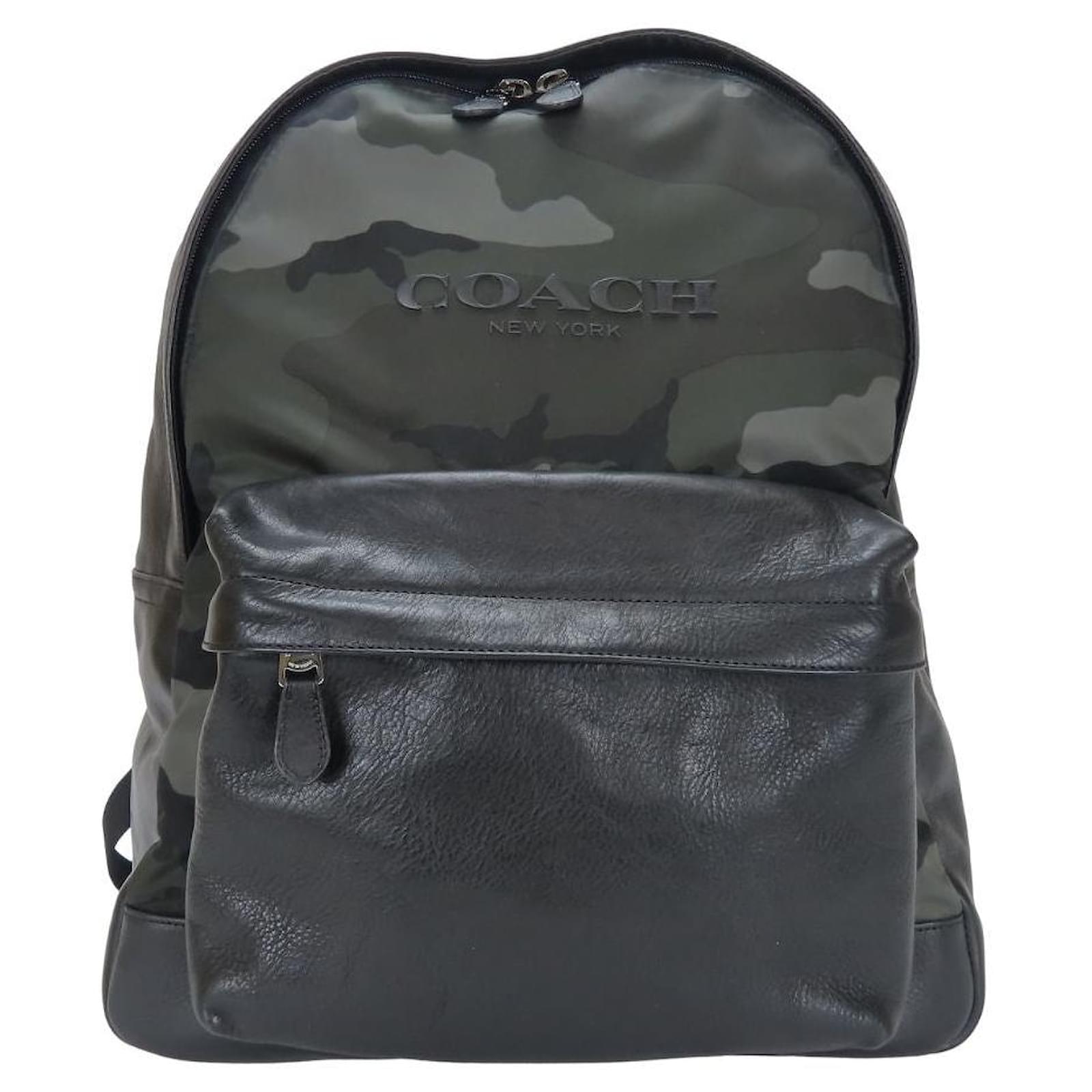 Coach F71755 Nylon Leather Backpack Black  ref.2296085