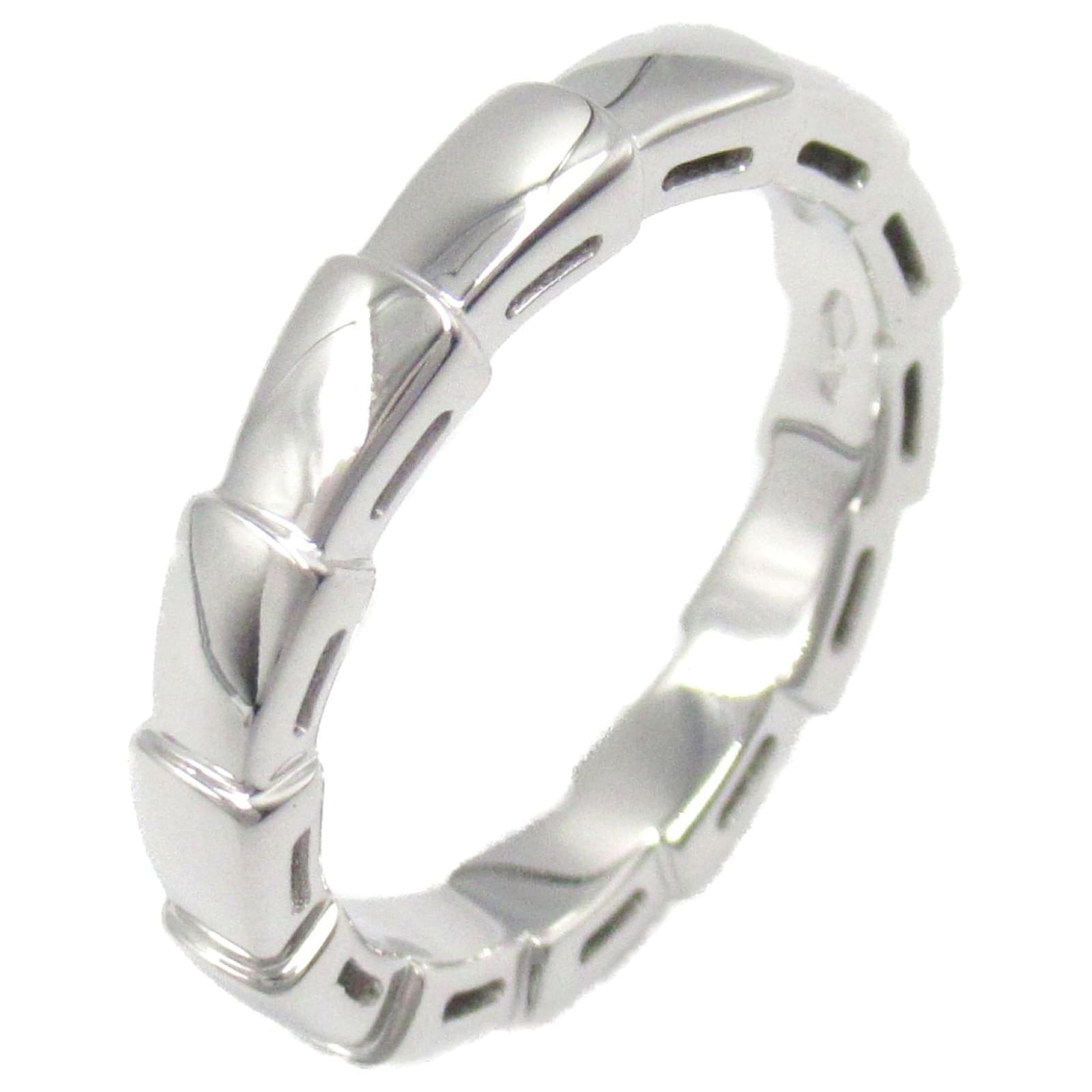 Bulgari Bvlgari Serpenti Viper Ring K18WG Silver Silvery Metallic Metal  ref.2309617
