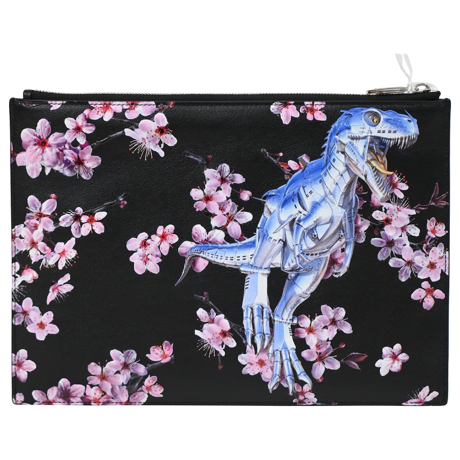  Dior x Sorayama Printed Pouch Bag in Multicolor Leather Black Cellulose fibre  ref.2052347