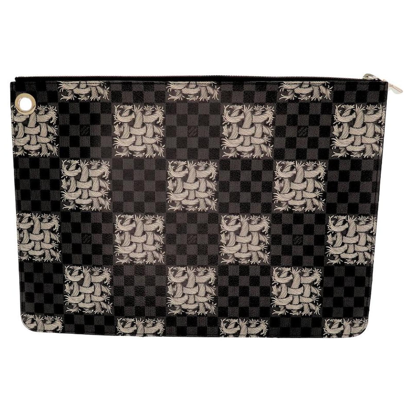 Louis Vuitton Pochette Jour GM Damier Graphite Limited Clutch Bag Black Cloth  ref.2295713