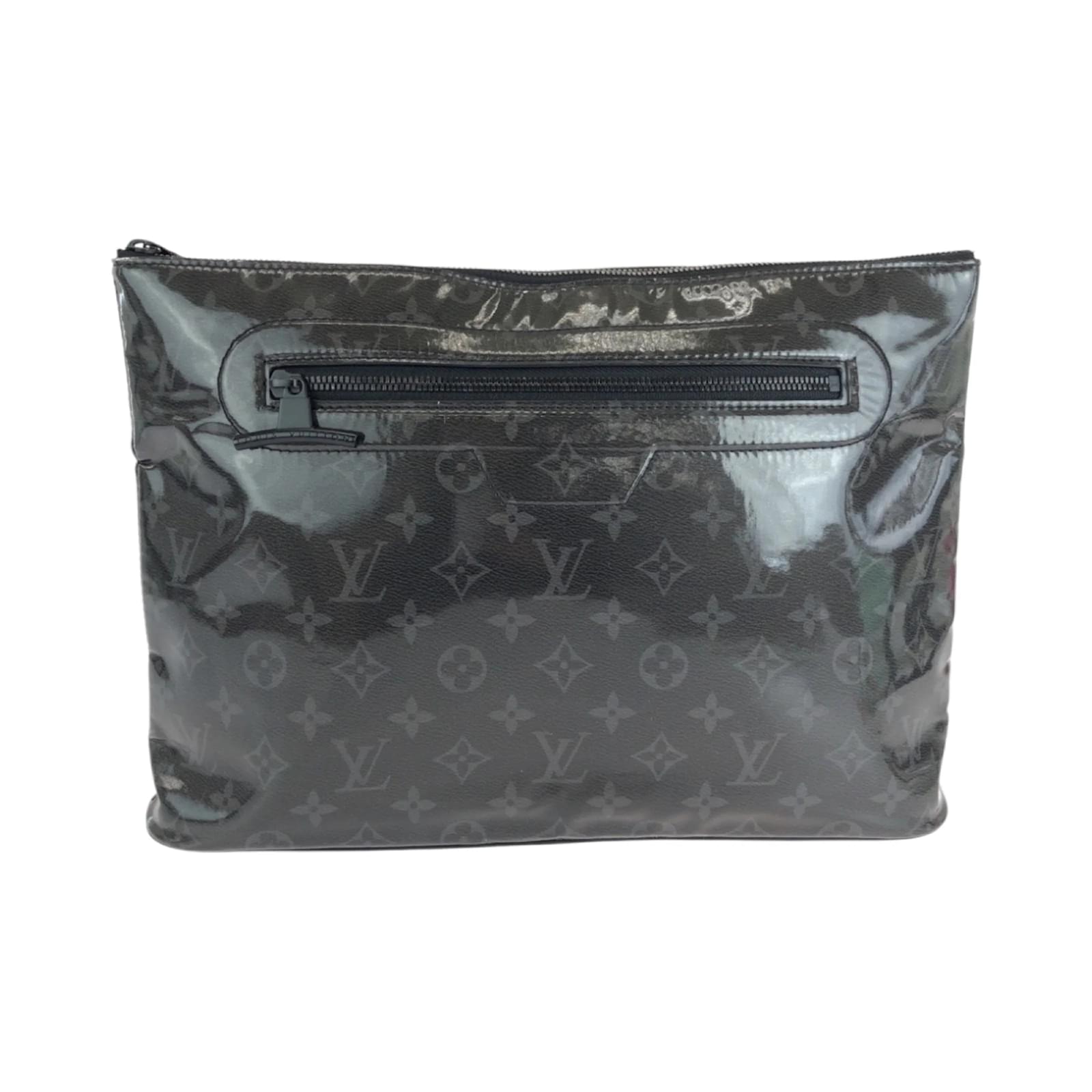 Louis Vuitton Monogram Eclipse Pochette Cosmos Black Patent leather  ref.2110801
