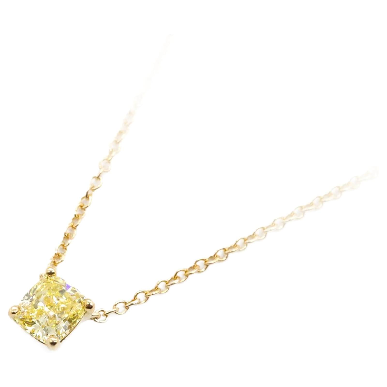 Tiffany & Co Yellow Diamond Necklace K18 YG Metal Gold  ref.2311137