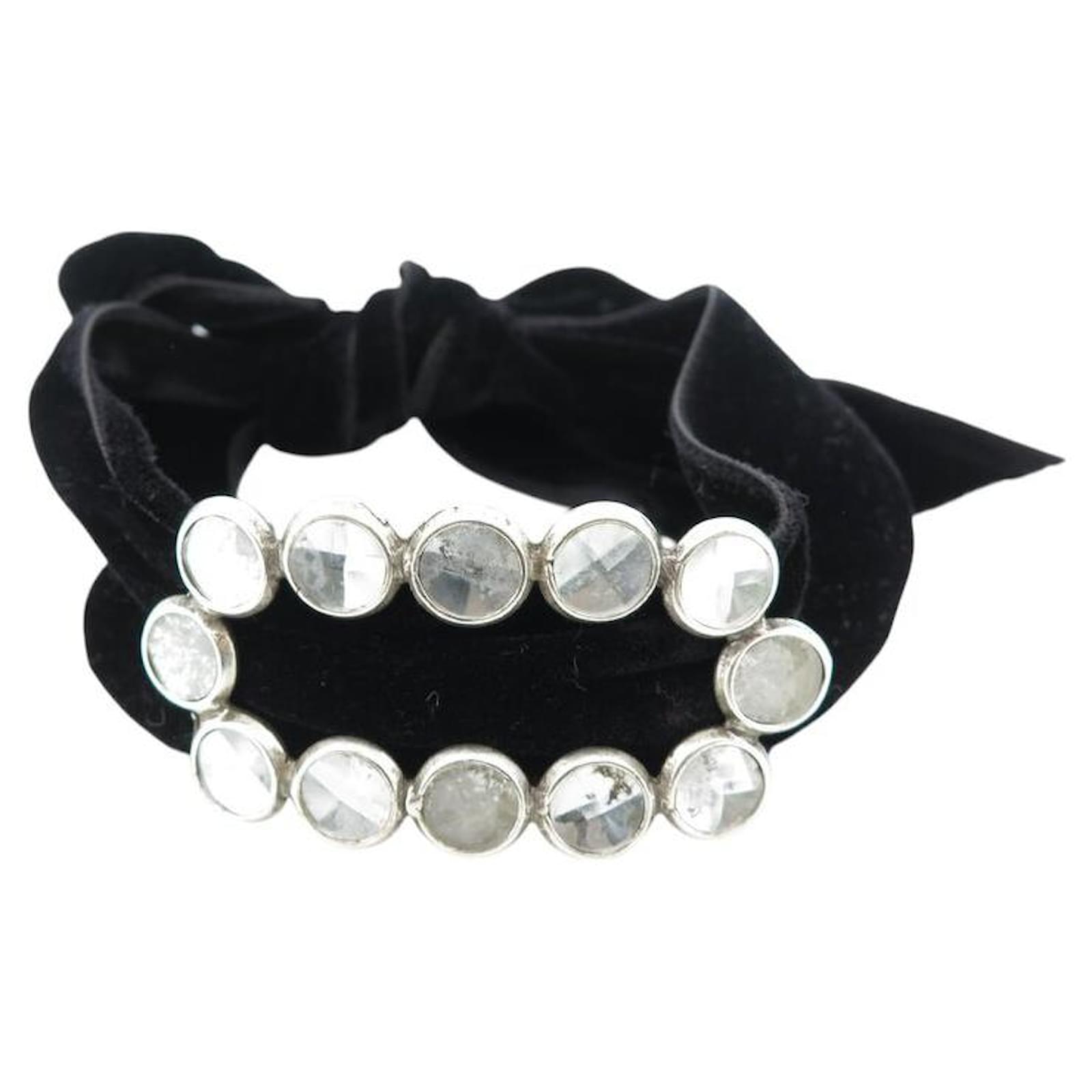 VINTAGE YVES SAINT LAURENT CHOKER NECKLACE TOM FORD VELVET BRACELET Black  ref.2272074
