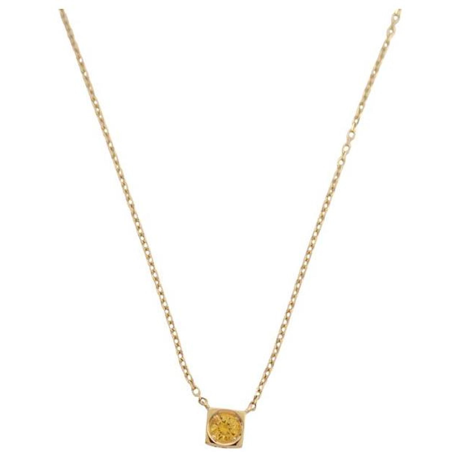 NINE DINH VAN 608113 THE CUBE YELLOW GOLD 18K & YELLOW SAPPHIRE NECKLACE Golden  ref.2236063