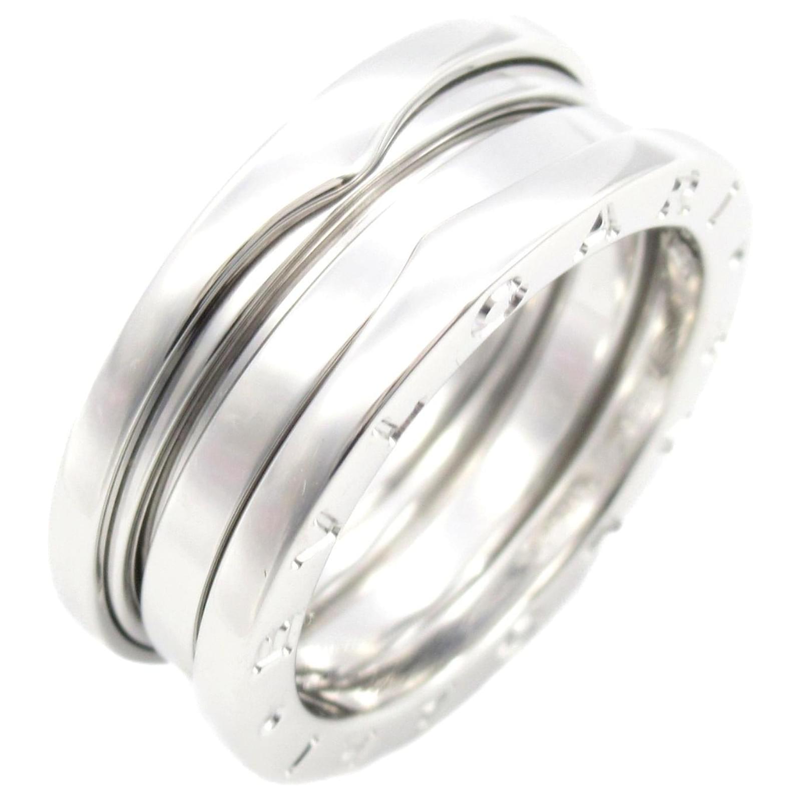 Bulgari Bvlgari B-zero1 Ring K18WG White Gold Silvery Metallic Metal  ref.2307622
