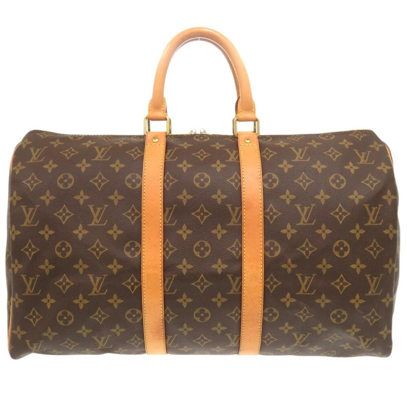 Louis Vuitton Keepall 45 Monogram Boston Bag Brown Patent leather  ref.2019901