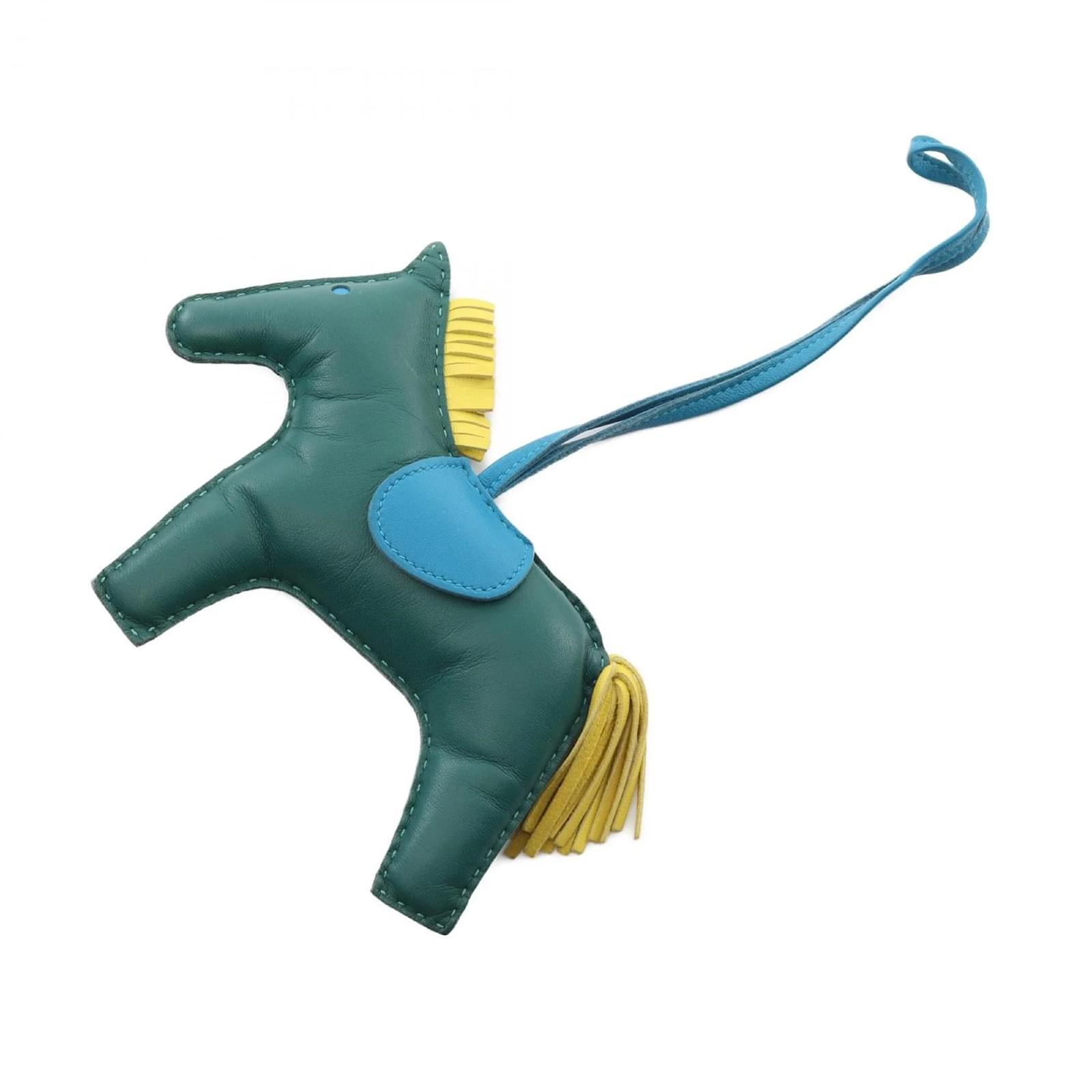 Hermès Hermes Rodeo GM Charm Blue Golden Green Lambskin  ref.2321155