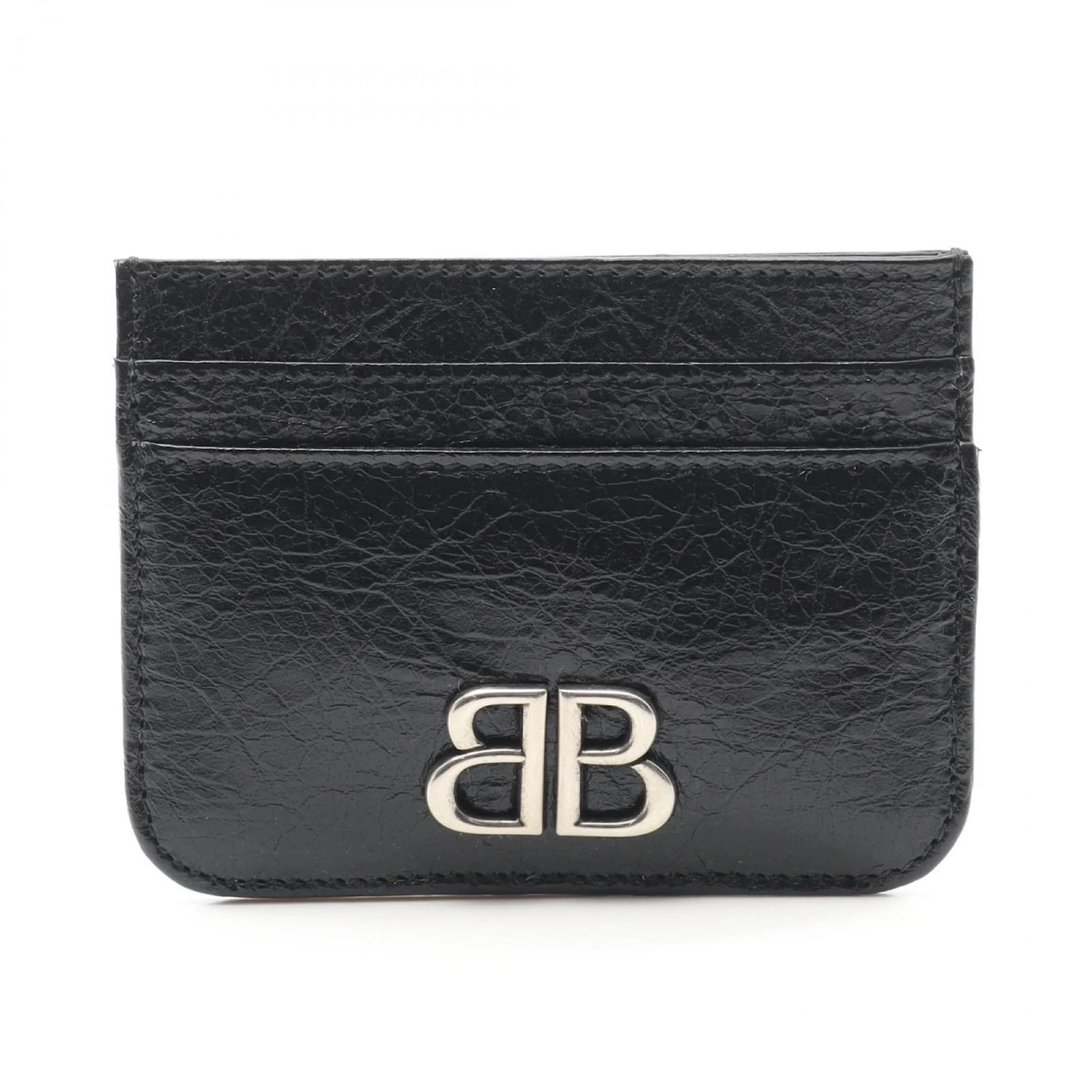 Balenciaga Monaco Business Card Holder Black Leather  ref.2292740
