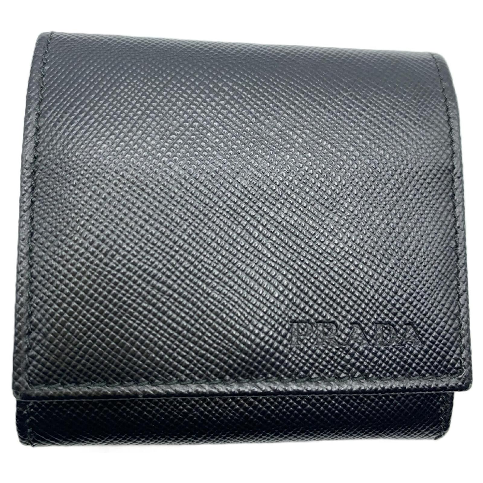 Prada Saffiano Leather Coin Case 2M1287 Black  ref.2068720
