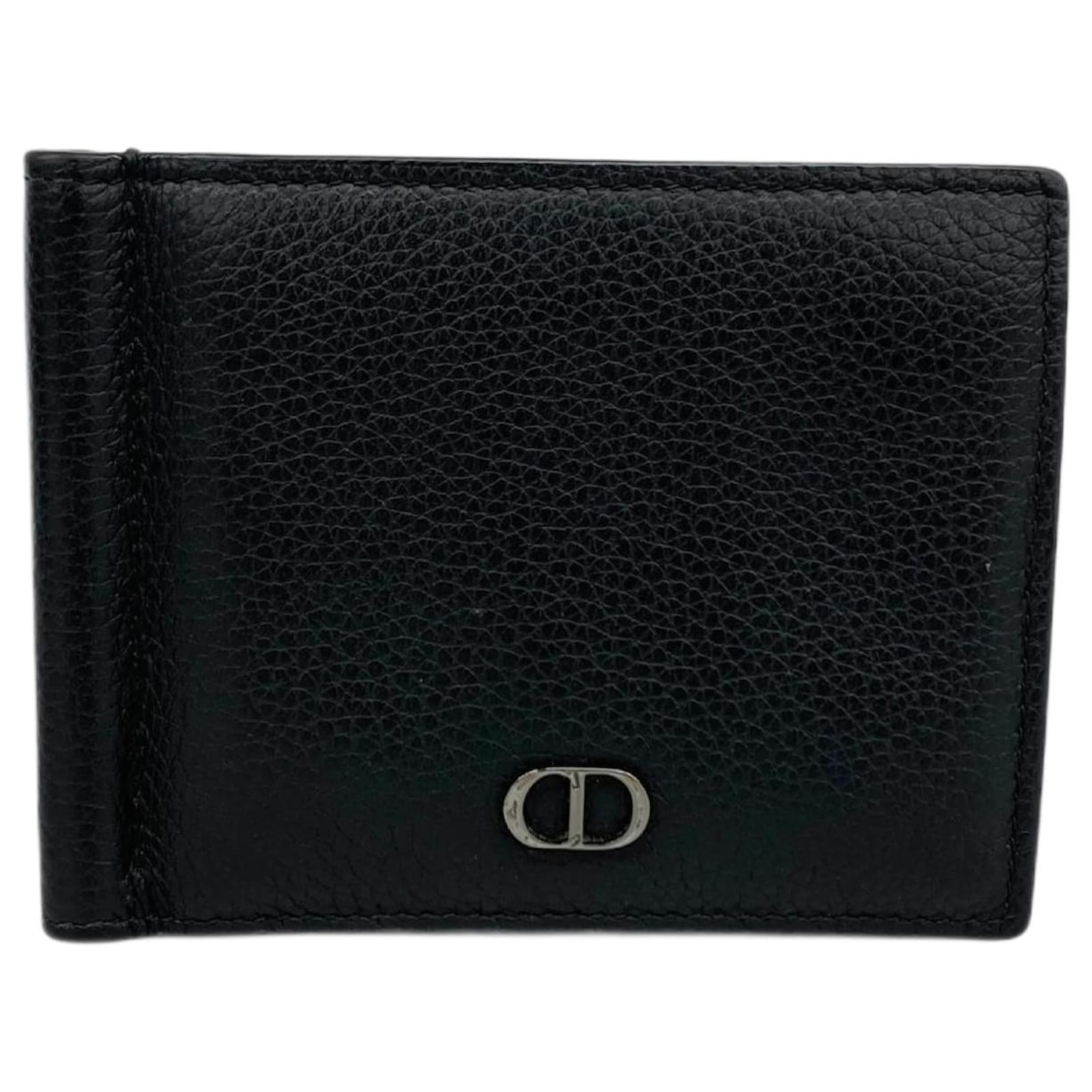Christian Dior Black Leather Bi-Fold Wallet  ref.2287342