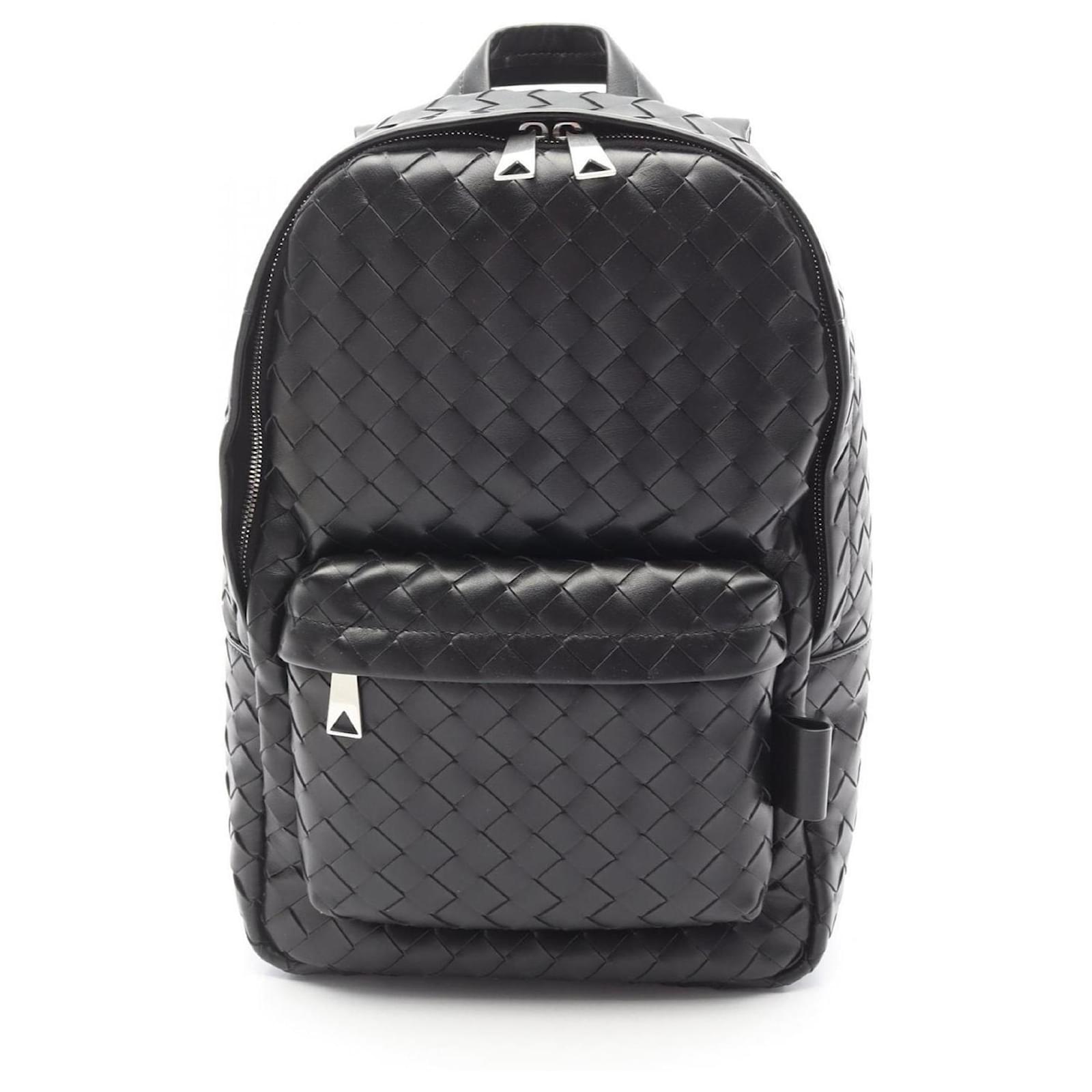 Bottega Veneta Small Intrecciato Backpack Black Leather  ref.2287100