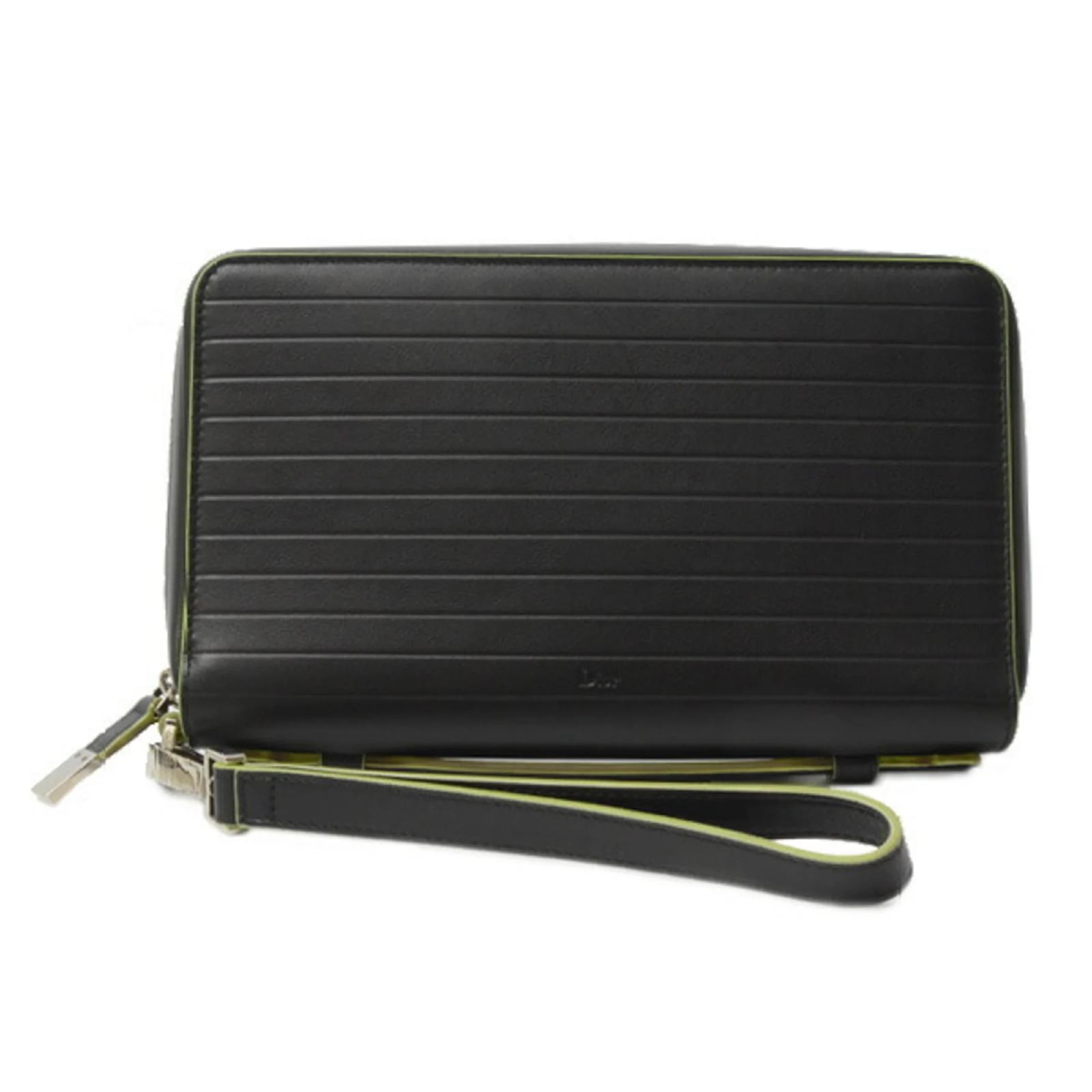 Christian Dior Men's Long Leather Wallet Black  ref.2280011