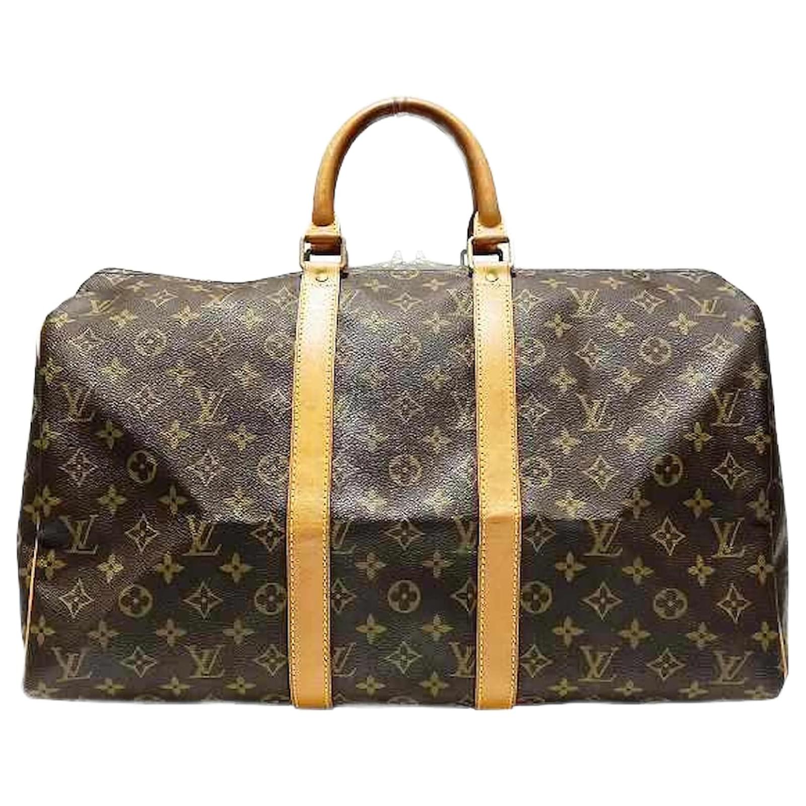 Louis Vuitton Keepall Monogram Boston Bag Brown Cloth  ref.2278475