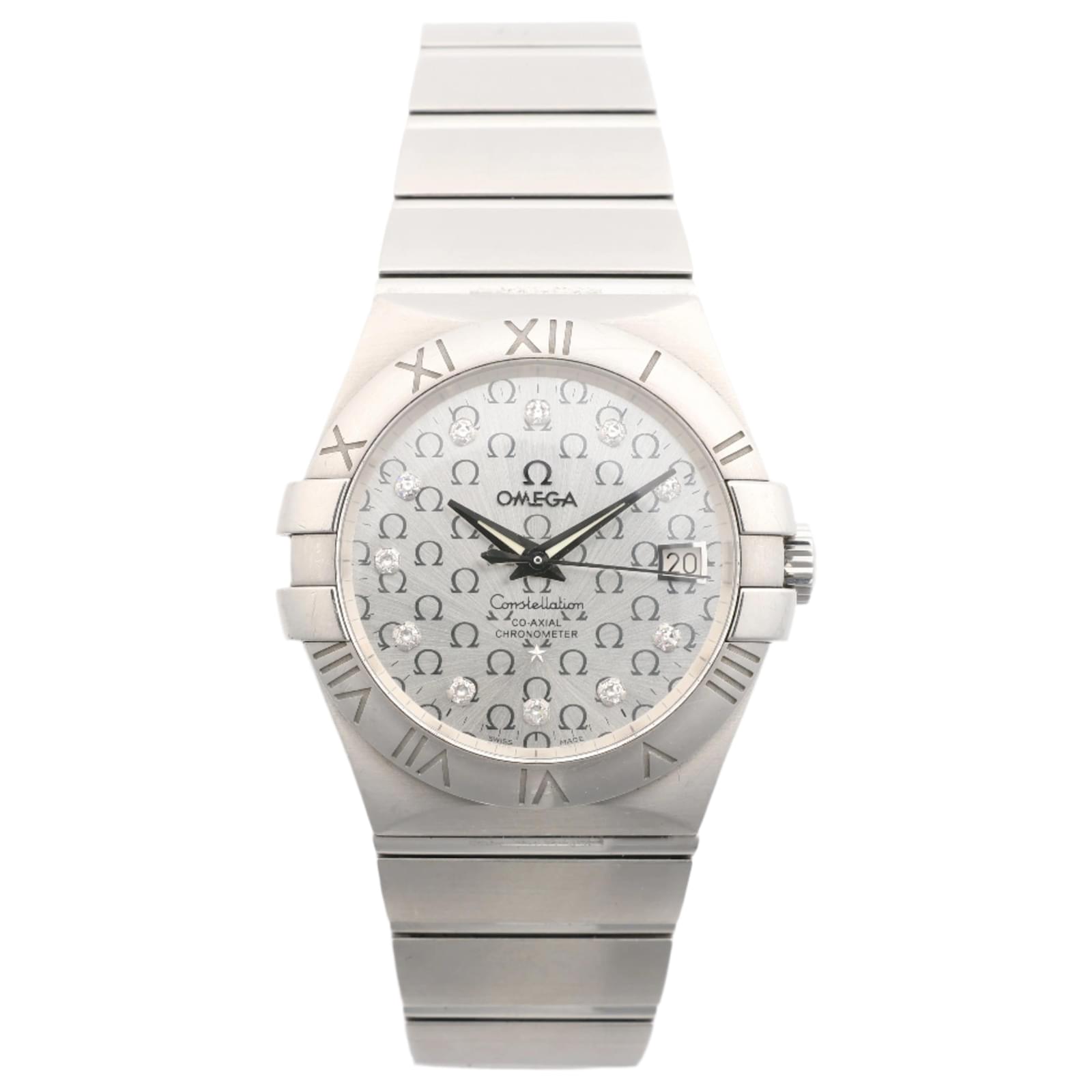 Omega Constellation Co-Axial Chronometer 123.10.35.20.52.002 88029829 SS AT Silver-Face Watch Silvery Steel  ref.2319982