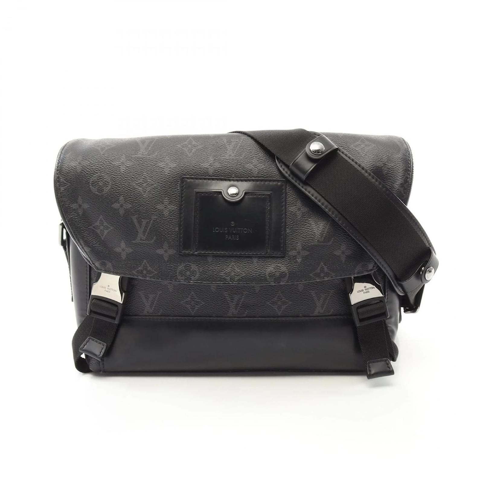 Louis Vuitton Monogram Eclipse Shoulder Bag Black Leather Cloth  ref.2277560