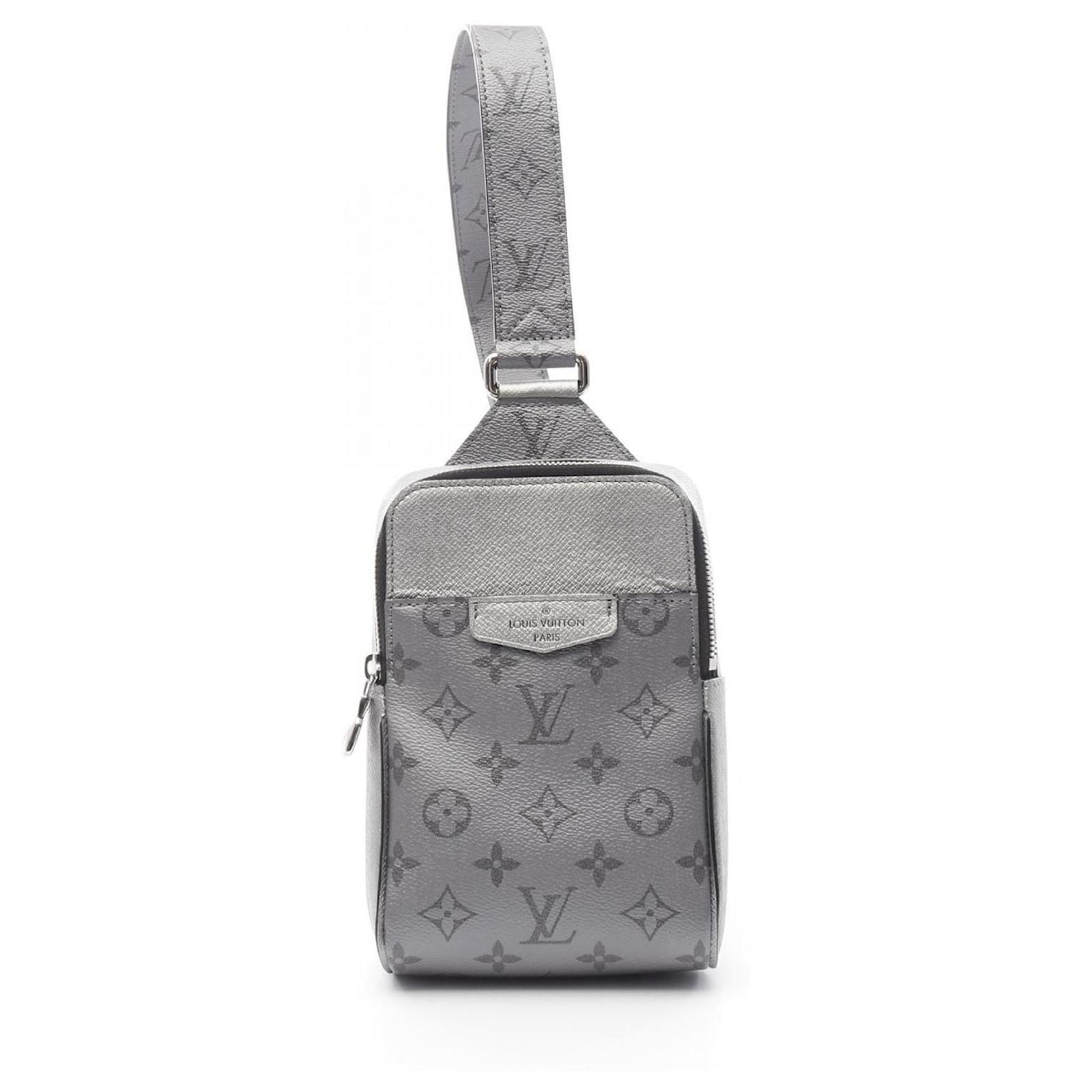 Louis Vuitton Taigarama Fanny Pack Silvery Leather Cloth  ref.2277328