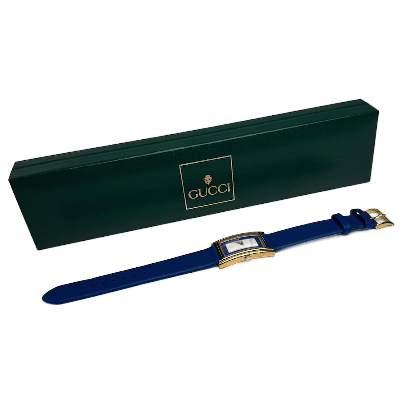 Vintage Gucci Watch Blue Gold Steel  ref.2319246