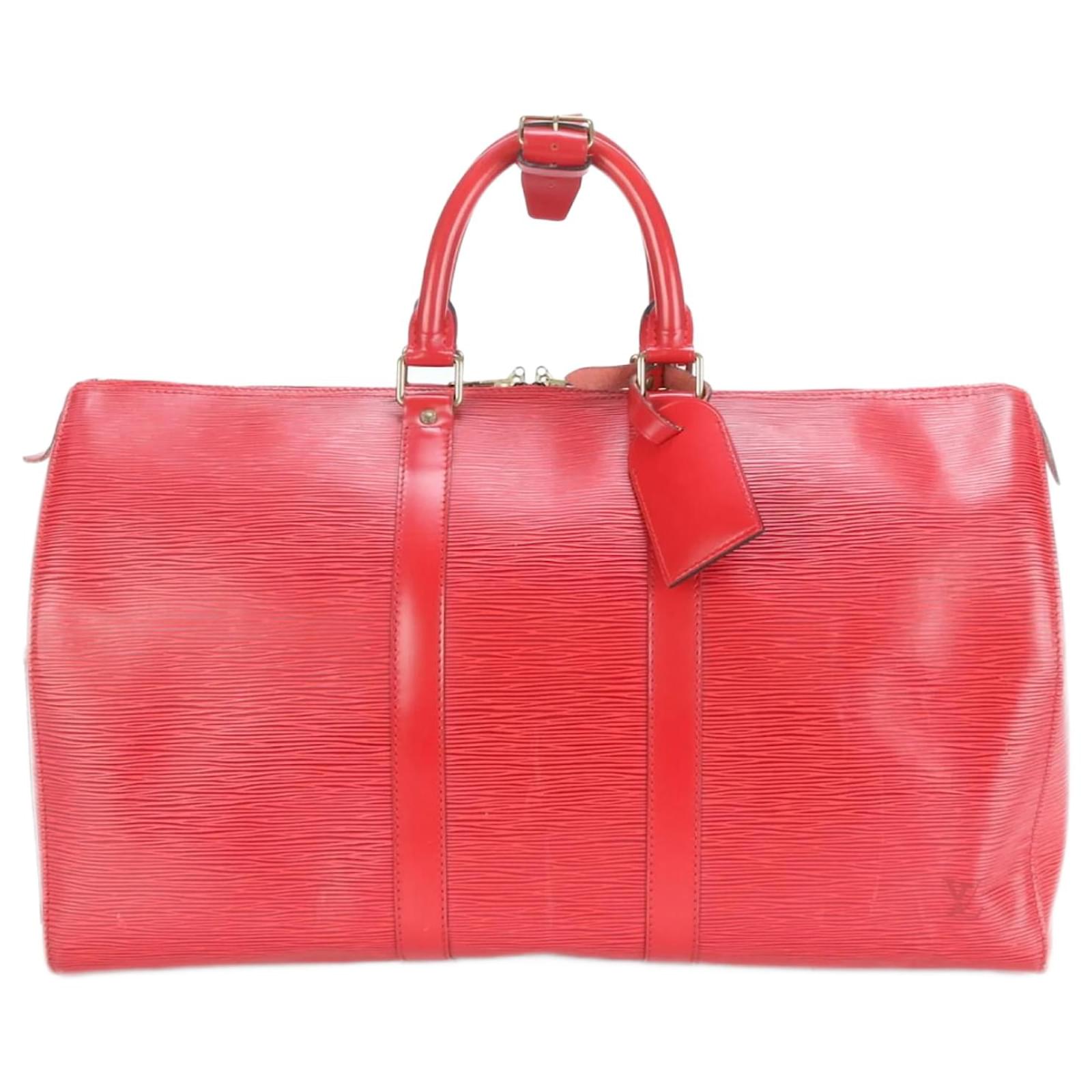 Louis Vuitton Epi Keepall 45 Boston Bag Red Leather  ref.2173580