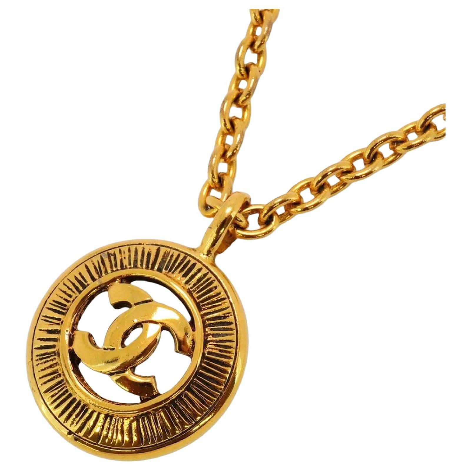 Chanel Gold Plated Necklace with Coco Mark Golden Gold-plated  ref.2318481