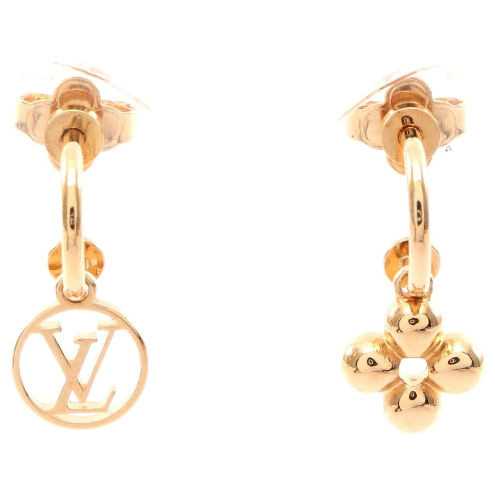 Louis Vuitton Blooming Earrings Gold Golden Metallic Metal  ref.2301536