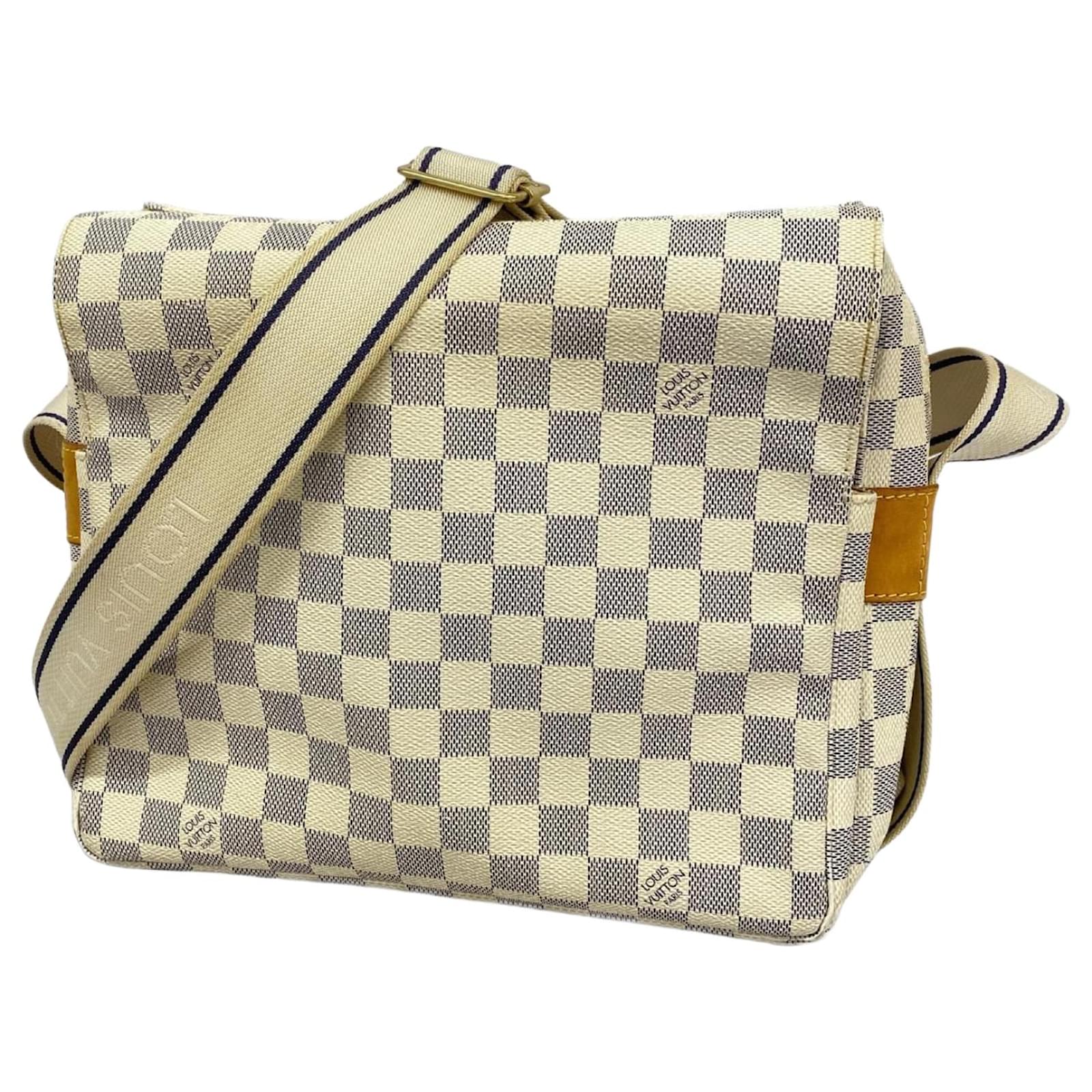 Louis Vuitton Damier Azur Naviglio Shoulder Bag White  ref.2274618