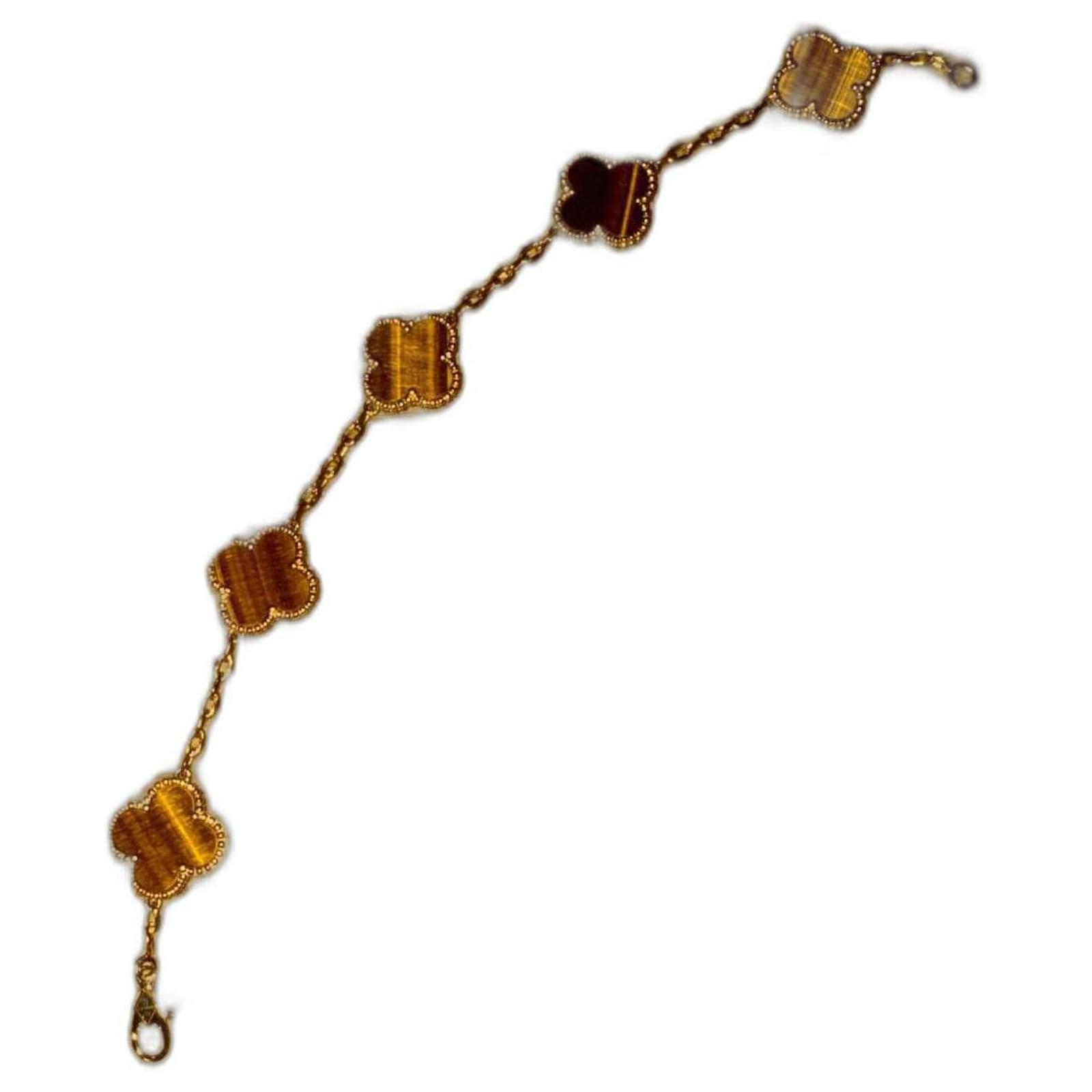 Van Cleef & Arpels Vintage Alhambra 5 motifs Brown Yellow gold  ref.2310729