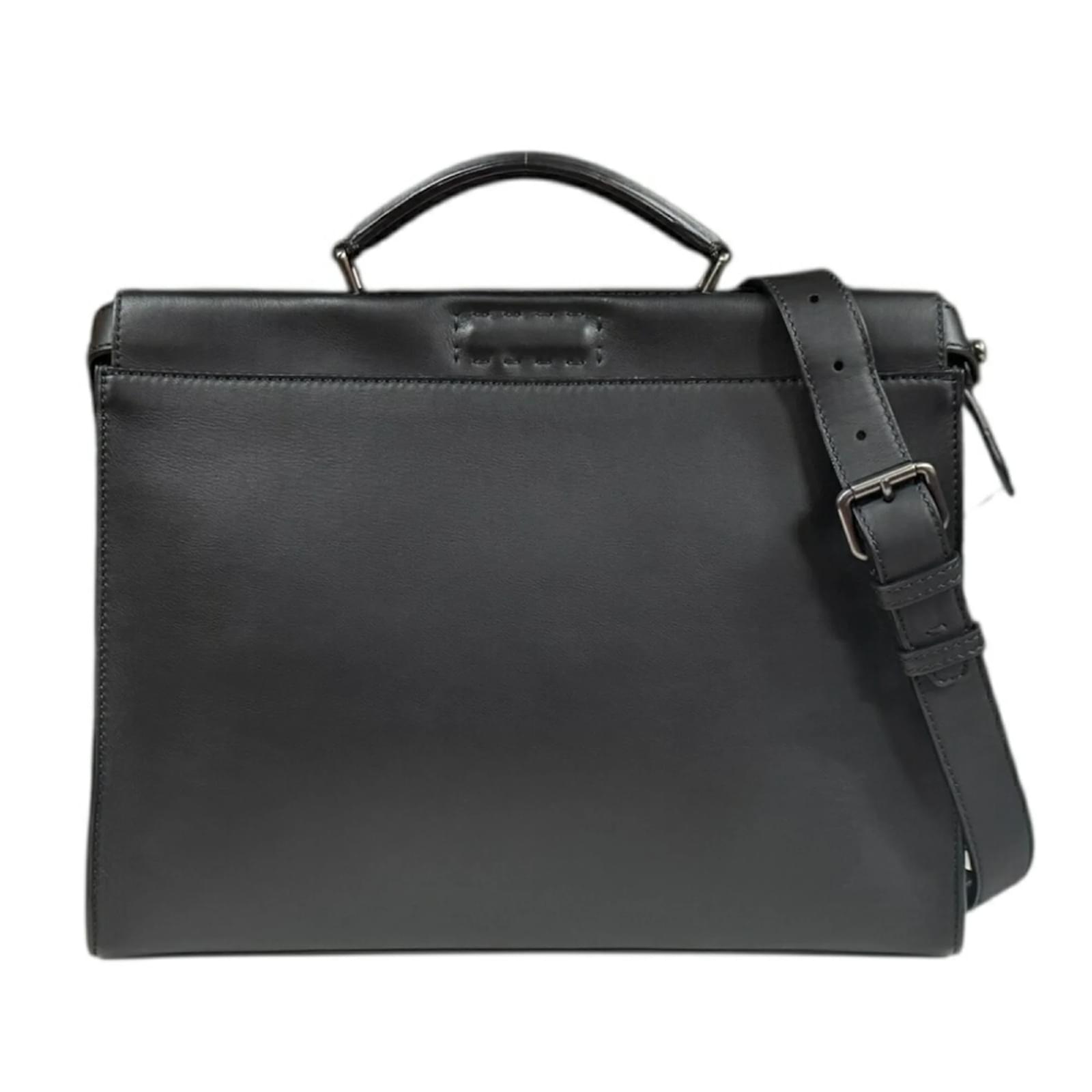 Fendi Peekaboo Fit Selleria Shoulder Bag Black Leather  ref.2273339