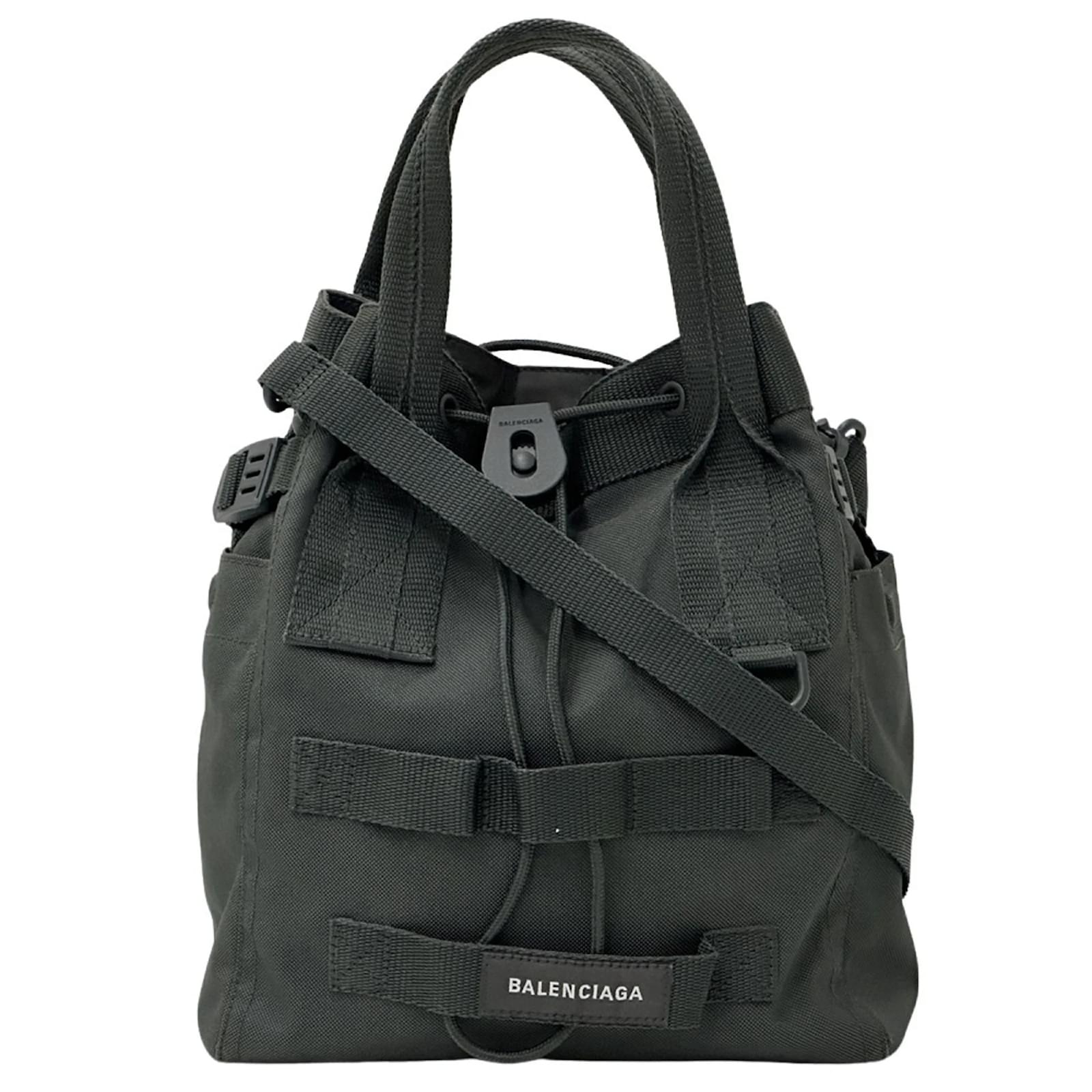 Balenciaga Dark Green Canvas and Nylon Handbag Cloth  ref.2272841
