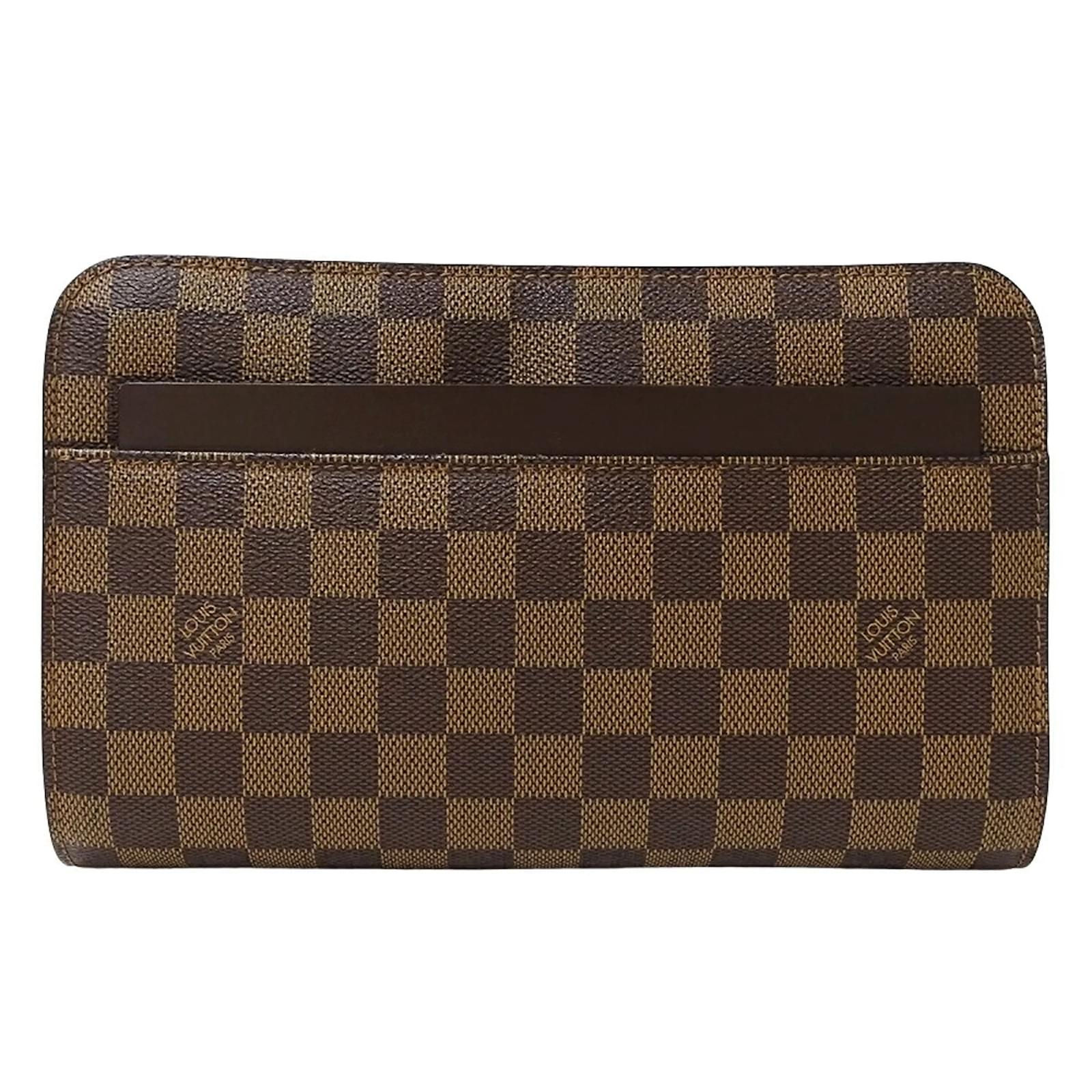 Louis Vuitton Damier Canvas Clutch Bag Brown Damier ebene Cloth  ref.2271951