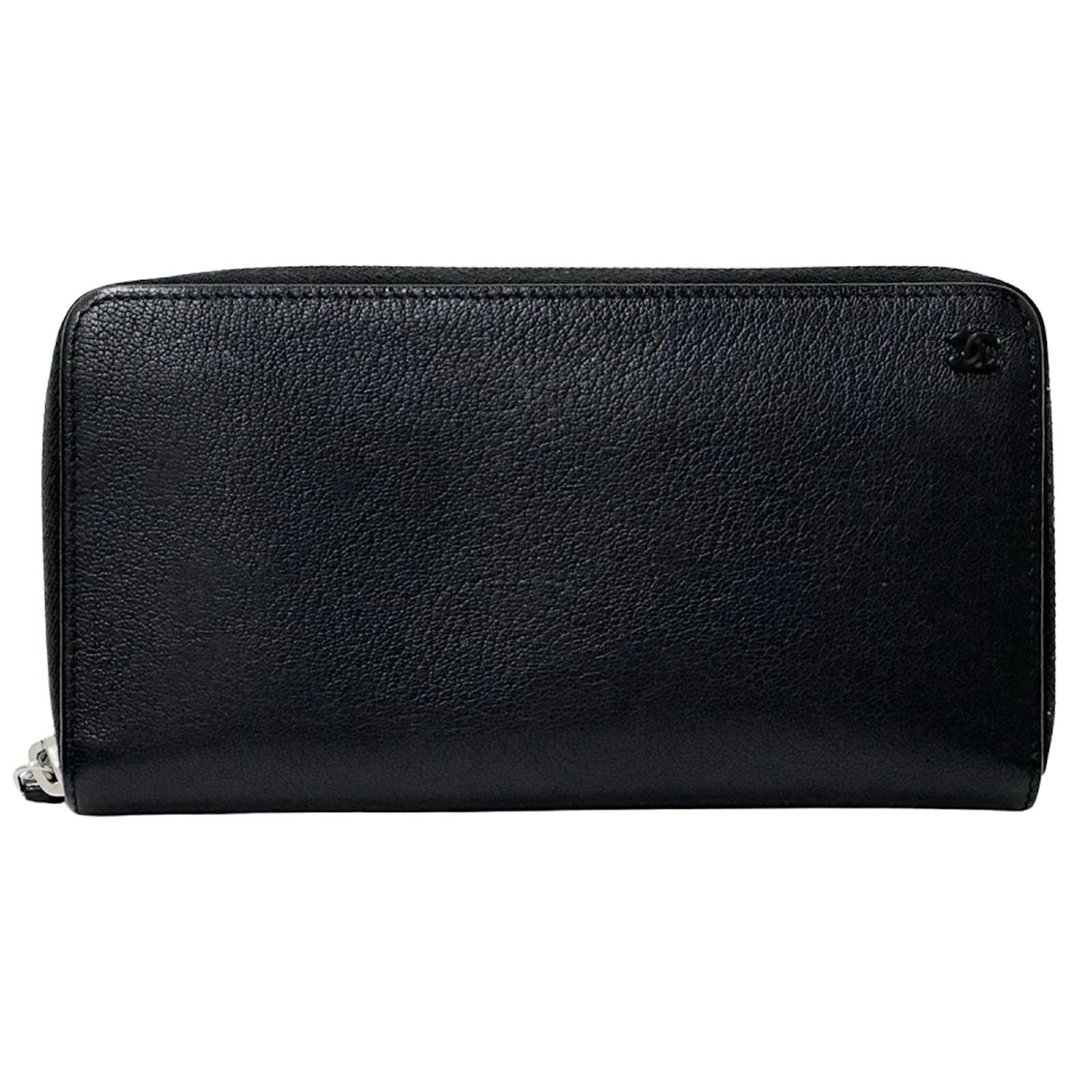 Chanel Men's Long Leather Wallet Black  ref.2271523