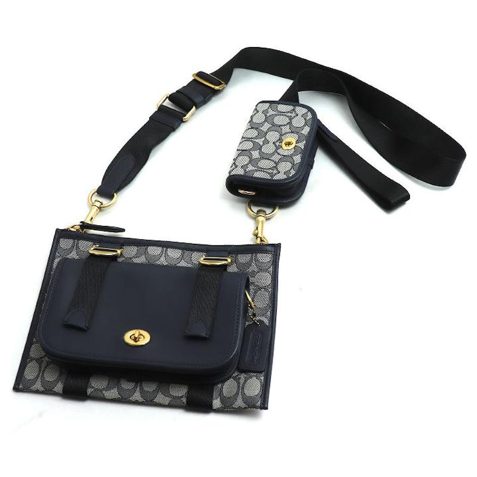 Coach Multifunction Crossbody Dinky Bag C2613 Blue Cloth  ref.2270937