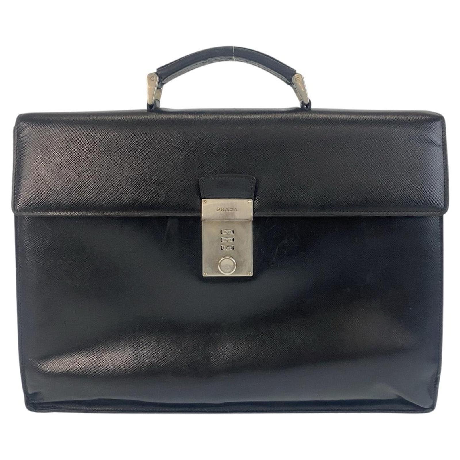 Prada Saffiano Leather Briefcase 500293 Black  ref.2270868