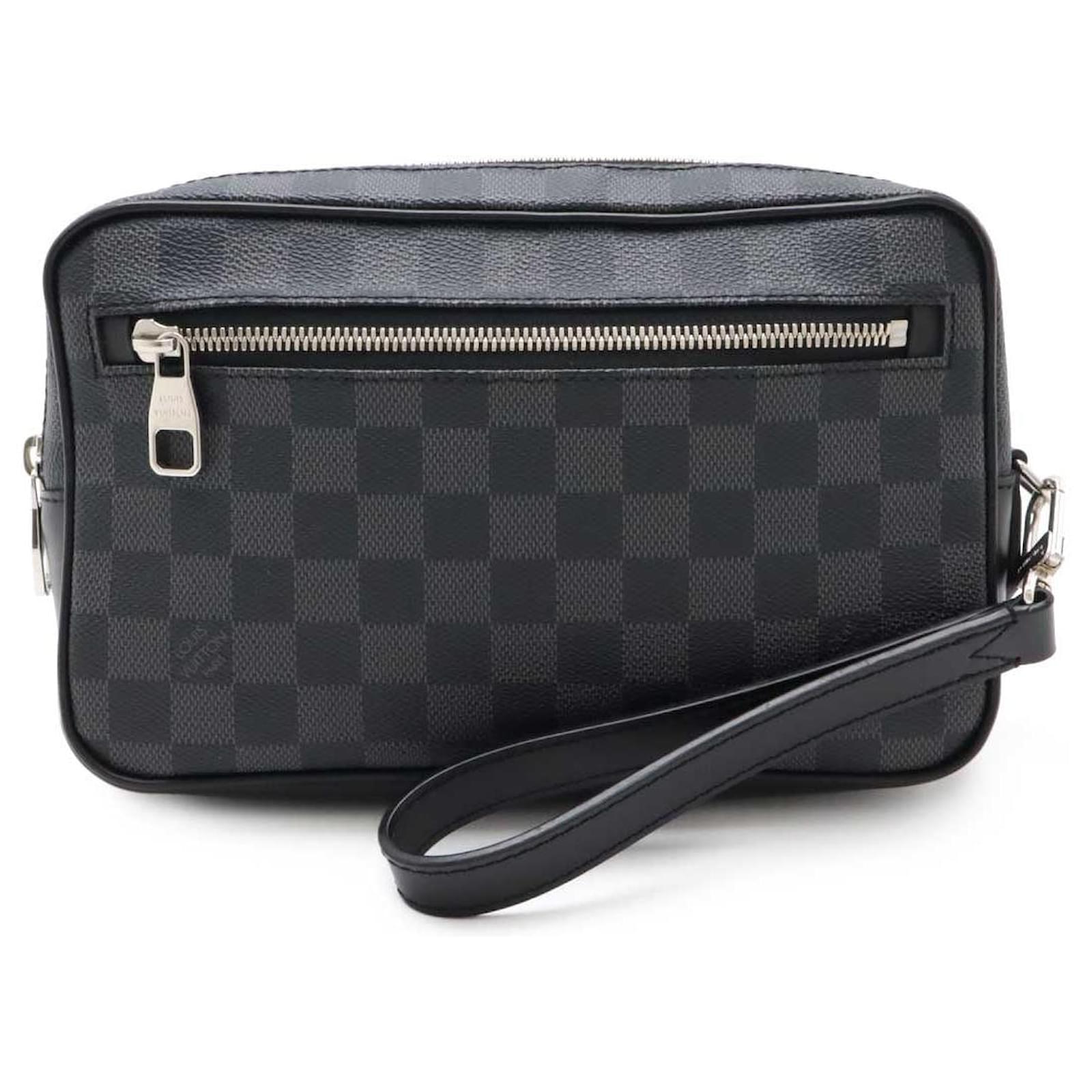 Louis Vuitton Pochette Kasai Damier Graphite Clutch Bag Black Cloth  ref.2270190