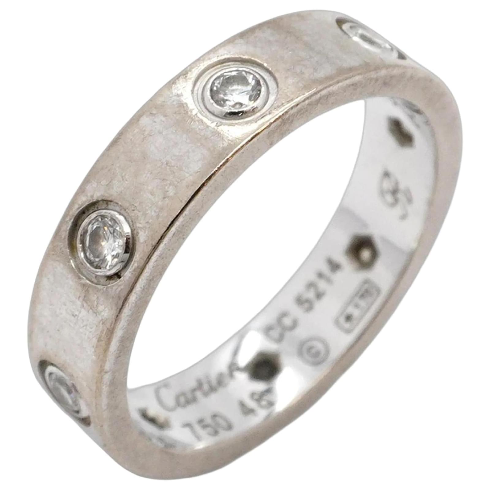 Cartier Mini Love Full Diamond Band Ring White gold  ref.2312836