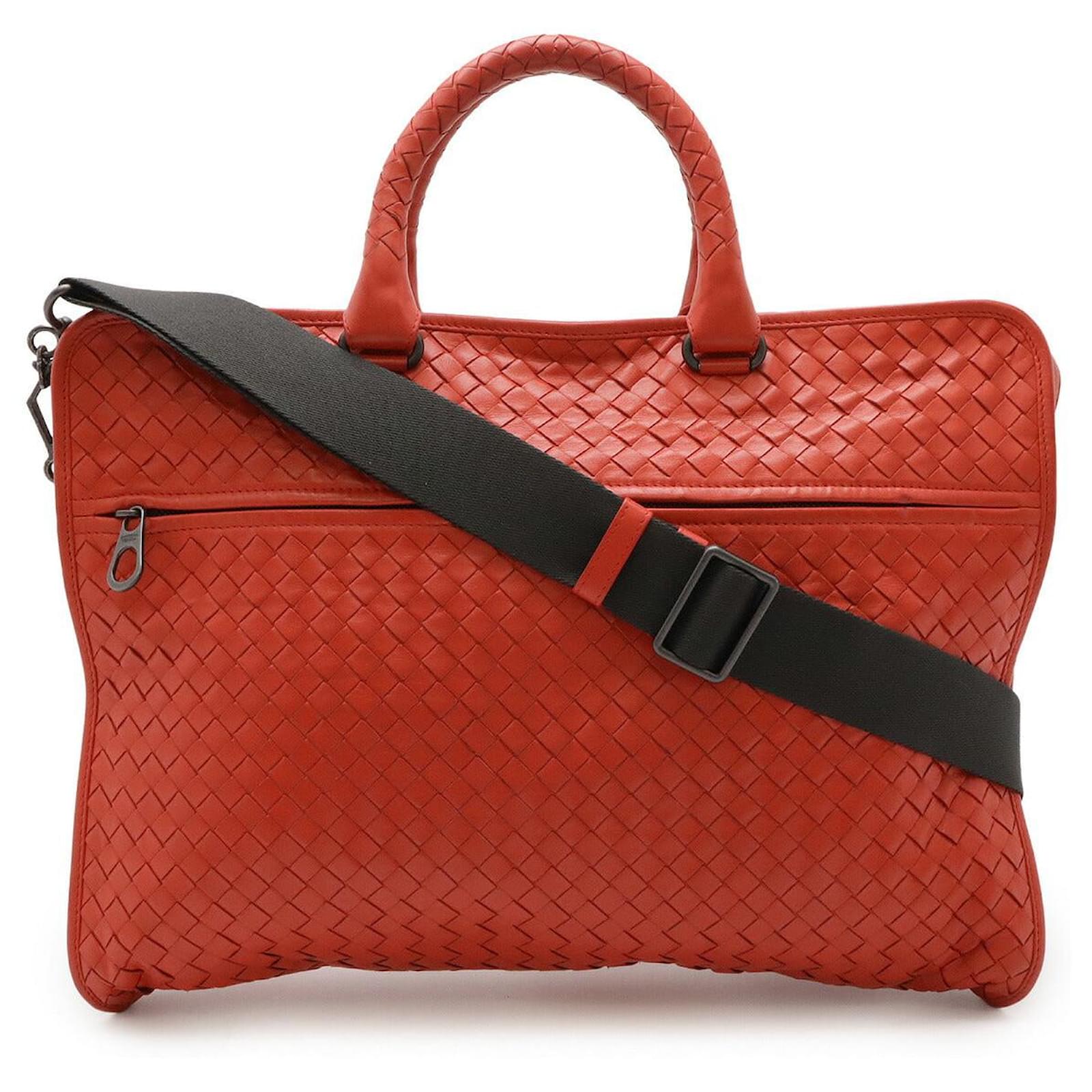 Bottega Veneta Intrecciato Leather 2way Briefcase Red  ref.2266338