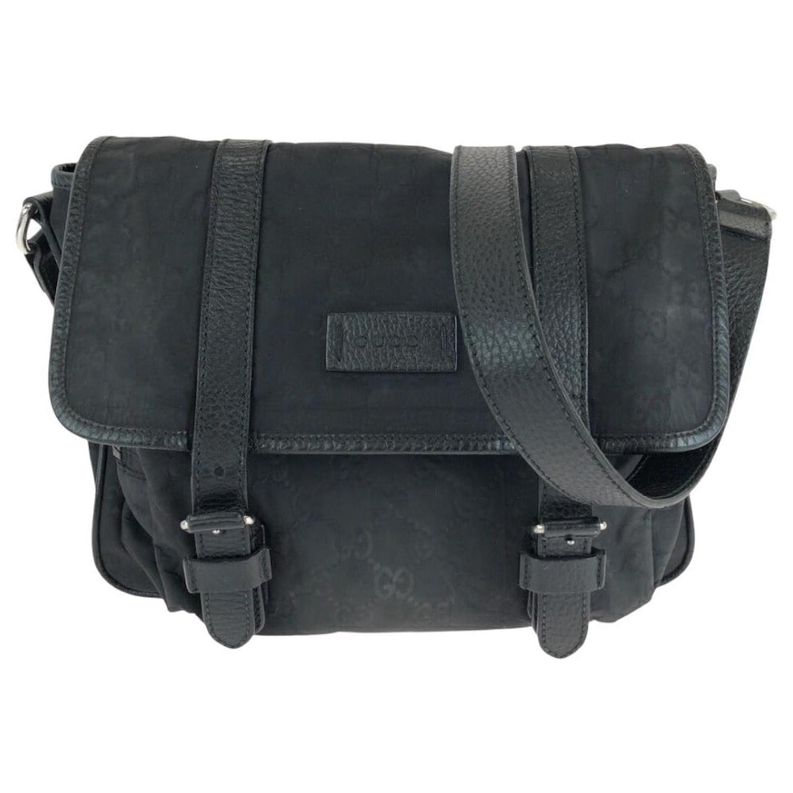 Gucci Nylon/Leather Shoulder Bag 510335 Black  ref.2266295