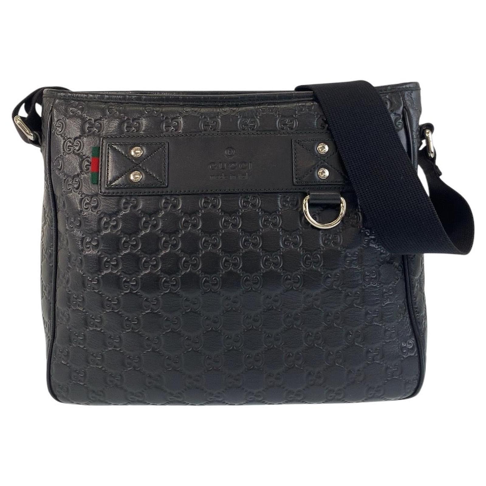 Gucci Guccissima Sheline Leather 2way Shoulder Bag 322080 Black  ref.2266063