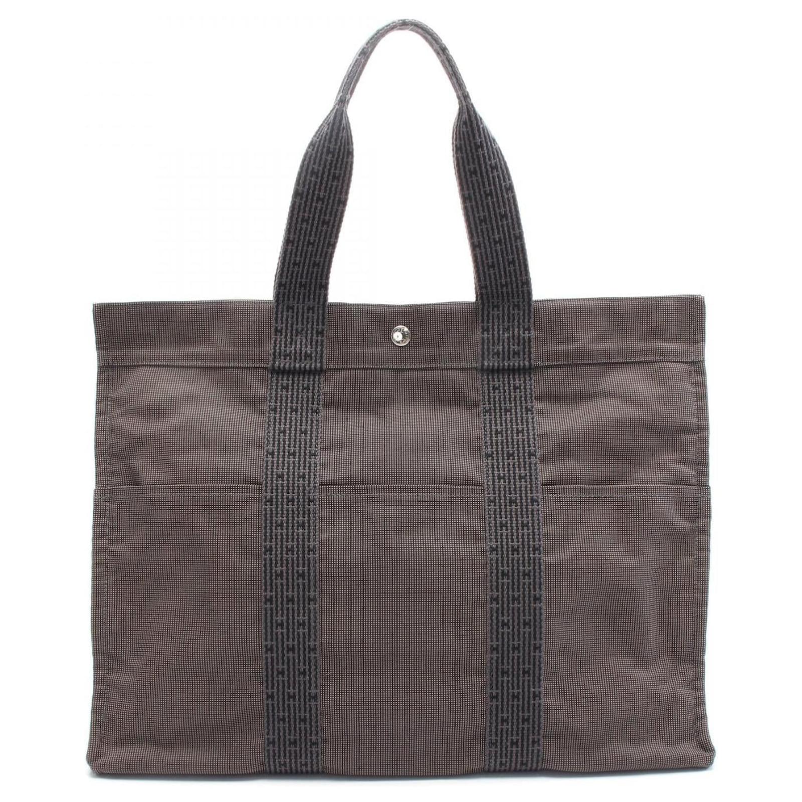 Hermès Hermes Canvas Herline GM Tote Bag Grey Cloth  ref.2265684